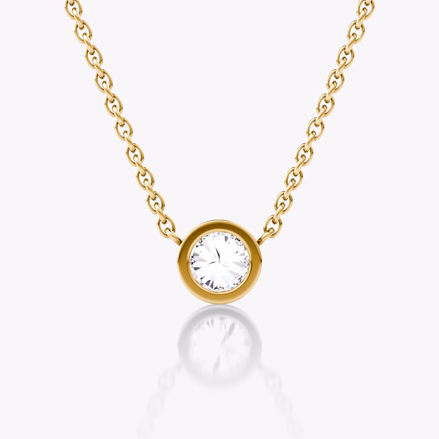 Bezel Solitaire Necklace | Round Brilliant | 14k | Yellow Gold | caratWeight: 0.40ct