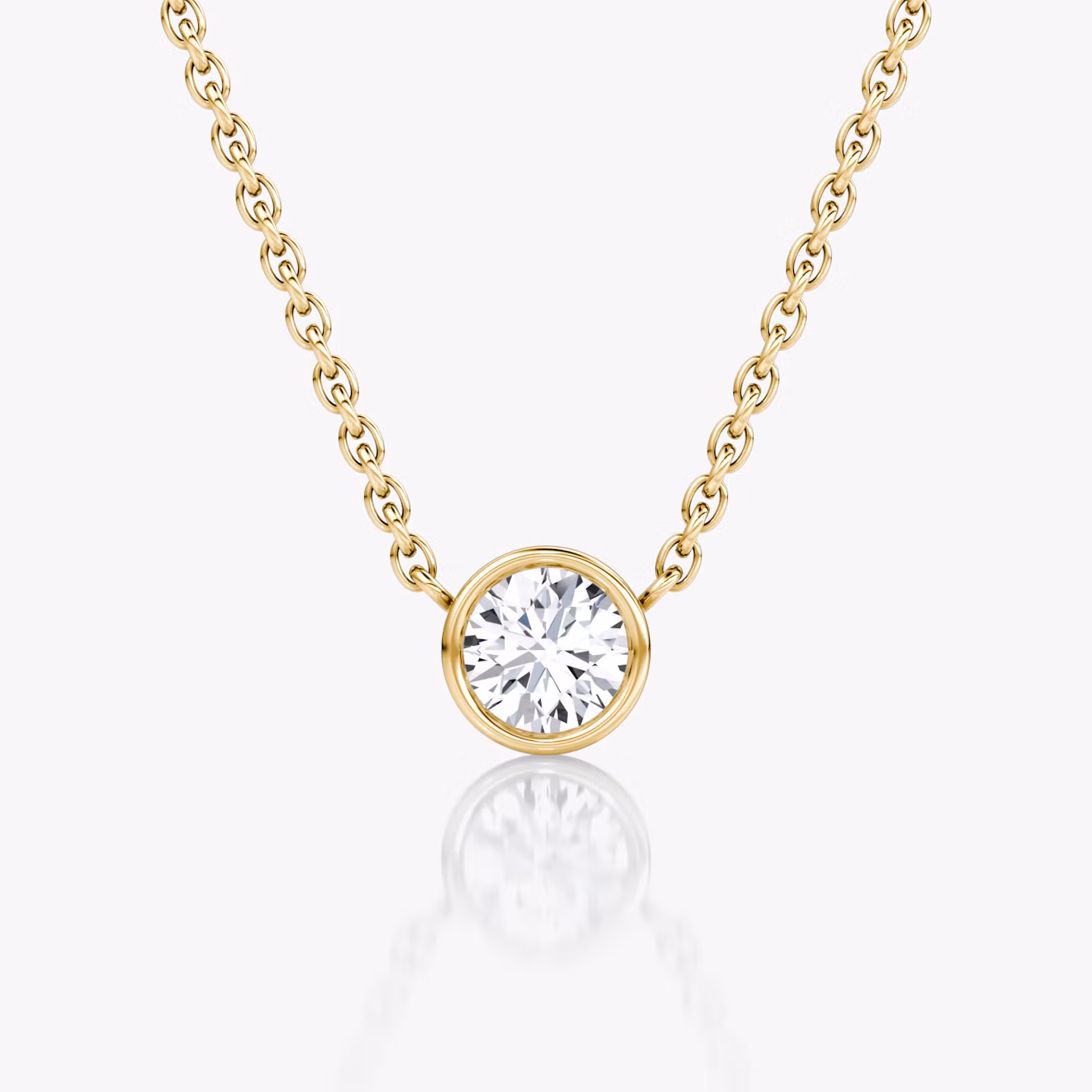 Bezel Solitaire Necklace | Round Brilliant | 14k | Yellow Gold | caratWeight: 0.40ct