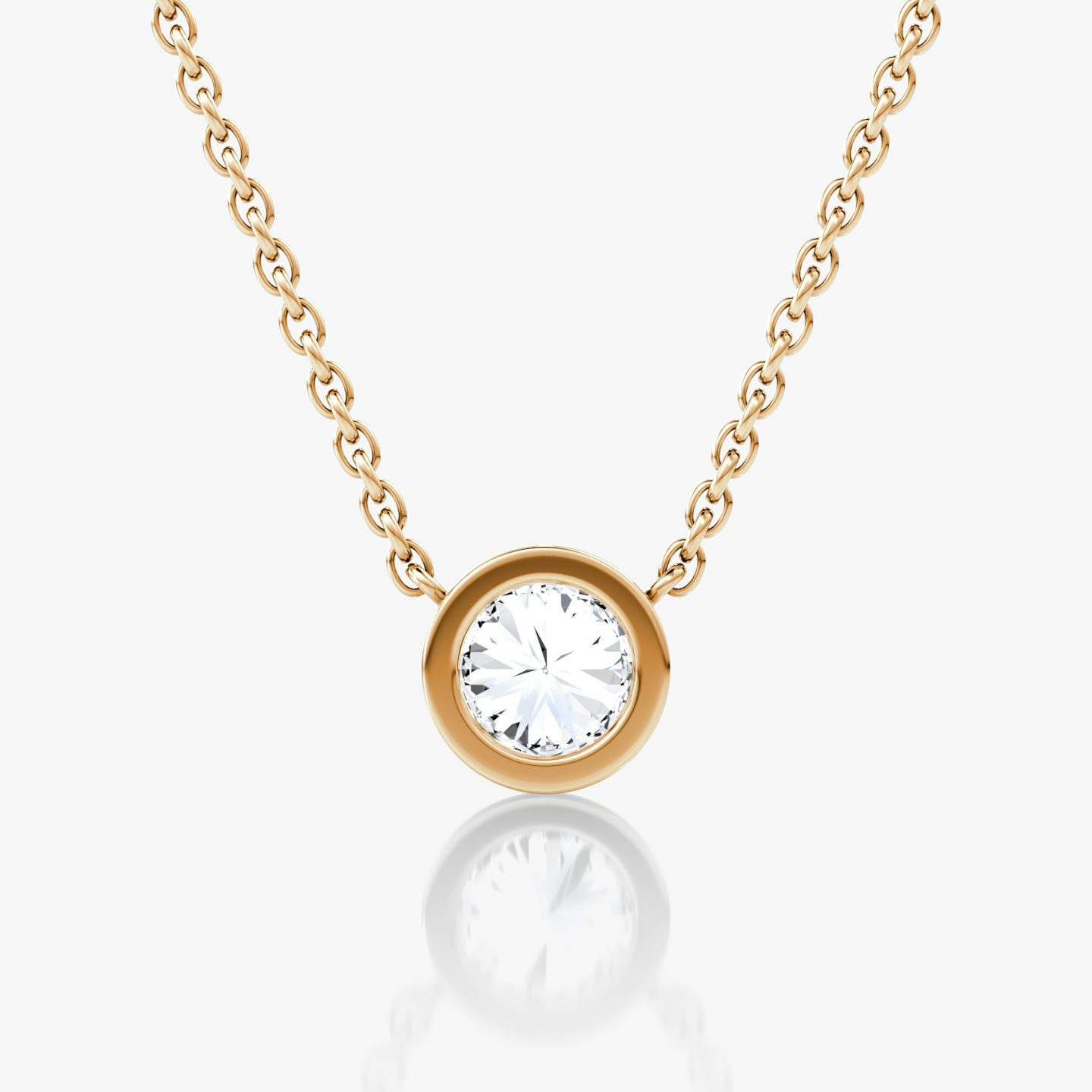 Bezel Solitaire Necklace | Round Brilliant | 14k | Rose Gold | caratWeight: 0.50ct