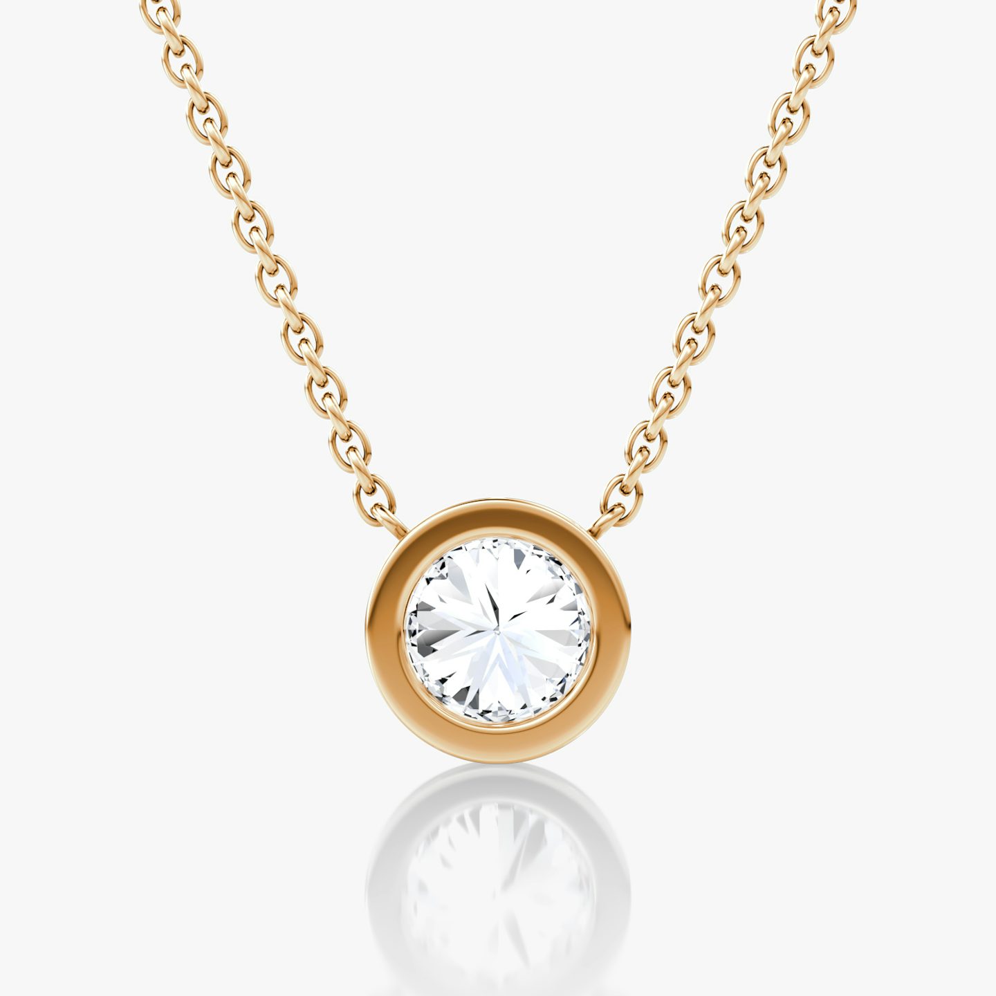 Collar Bezel Solitario | Brillante | 14k | Oro rosa | caratWeight: 0.75ct