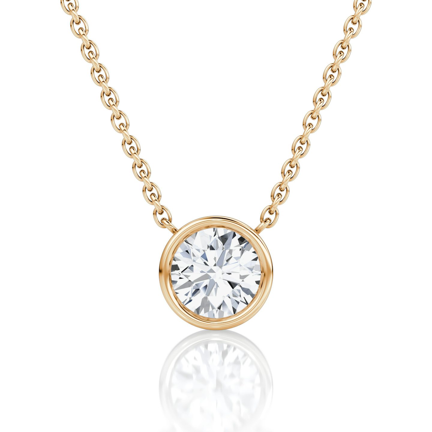 Collar Bezel Solitario | Brillante | 14k | Oro rosa | caratWeight: 0.75ct