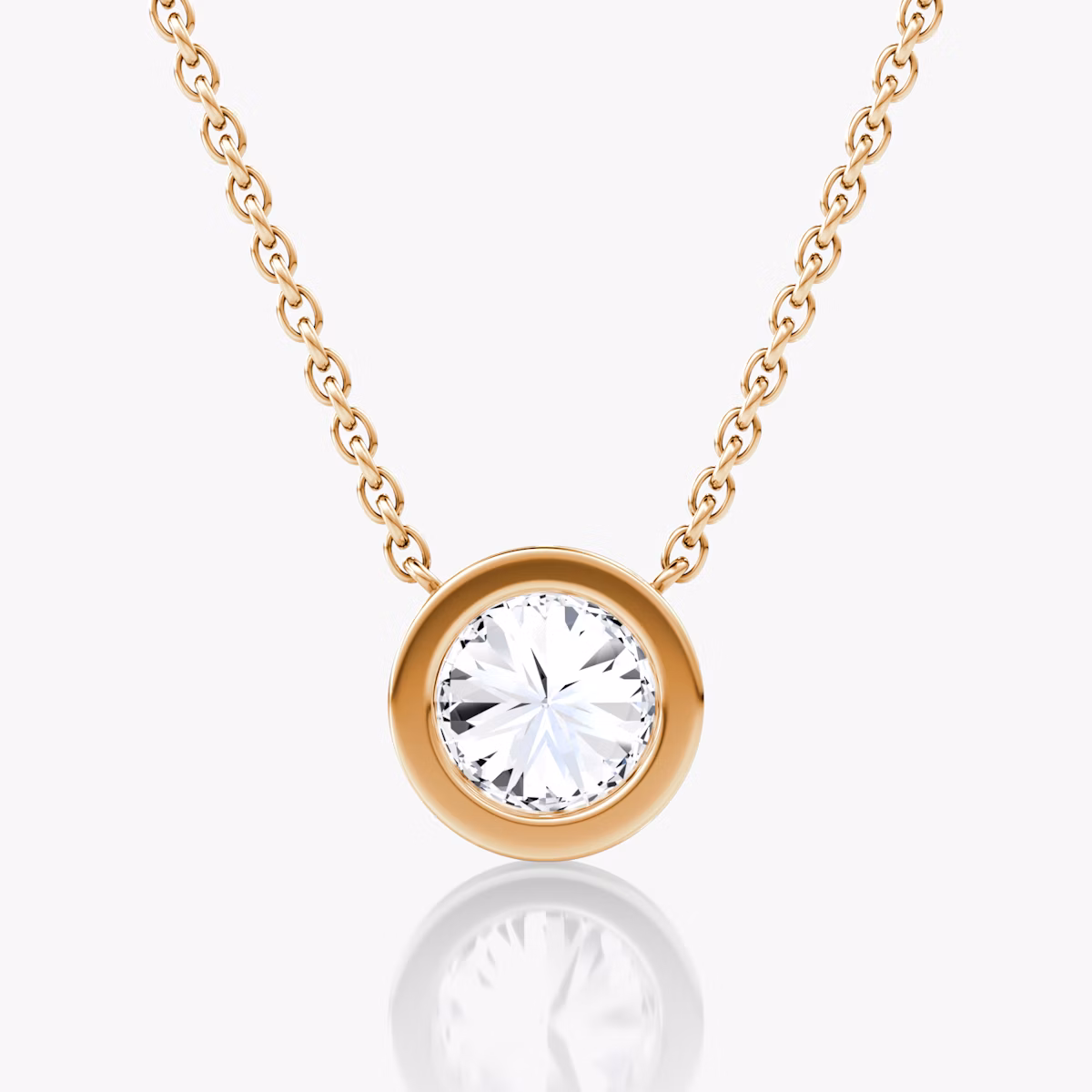 Collar Bezel Solitario | Brillante | 14k | Oro rosa | caratWeight: other