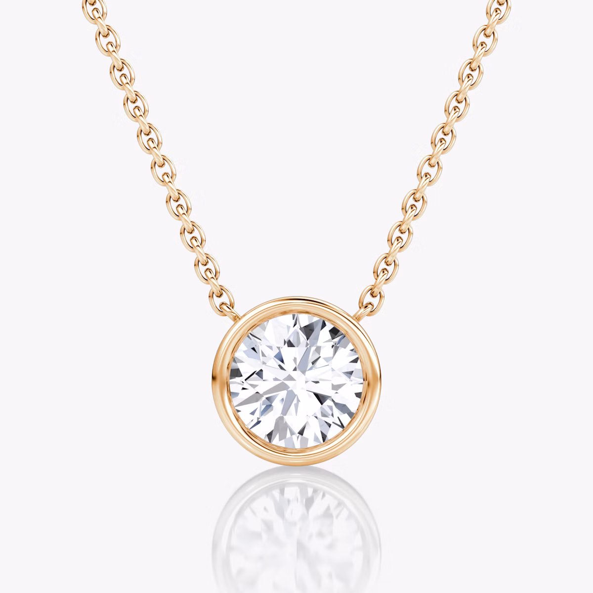 Collar Bezel Solitario | Brillante | 14k | Oro rosa | caratWeight: other
