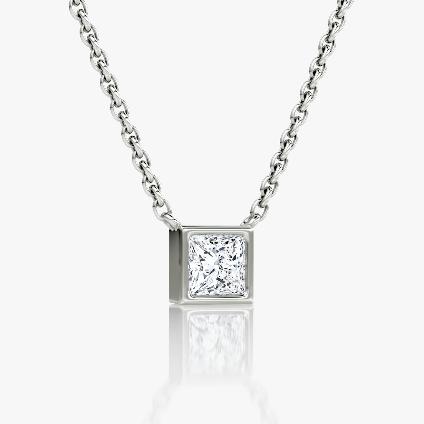 Collar Bezel Solitario | Princesa | 14k | Oro blanco | caratWeight: 0.25ct