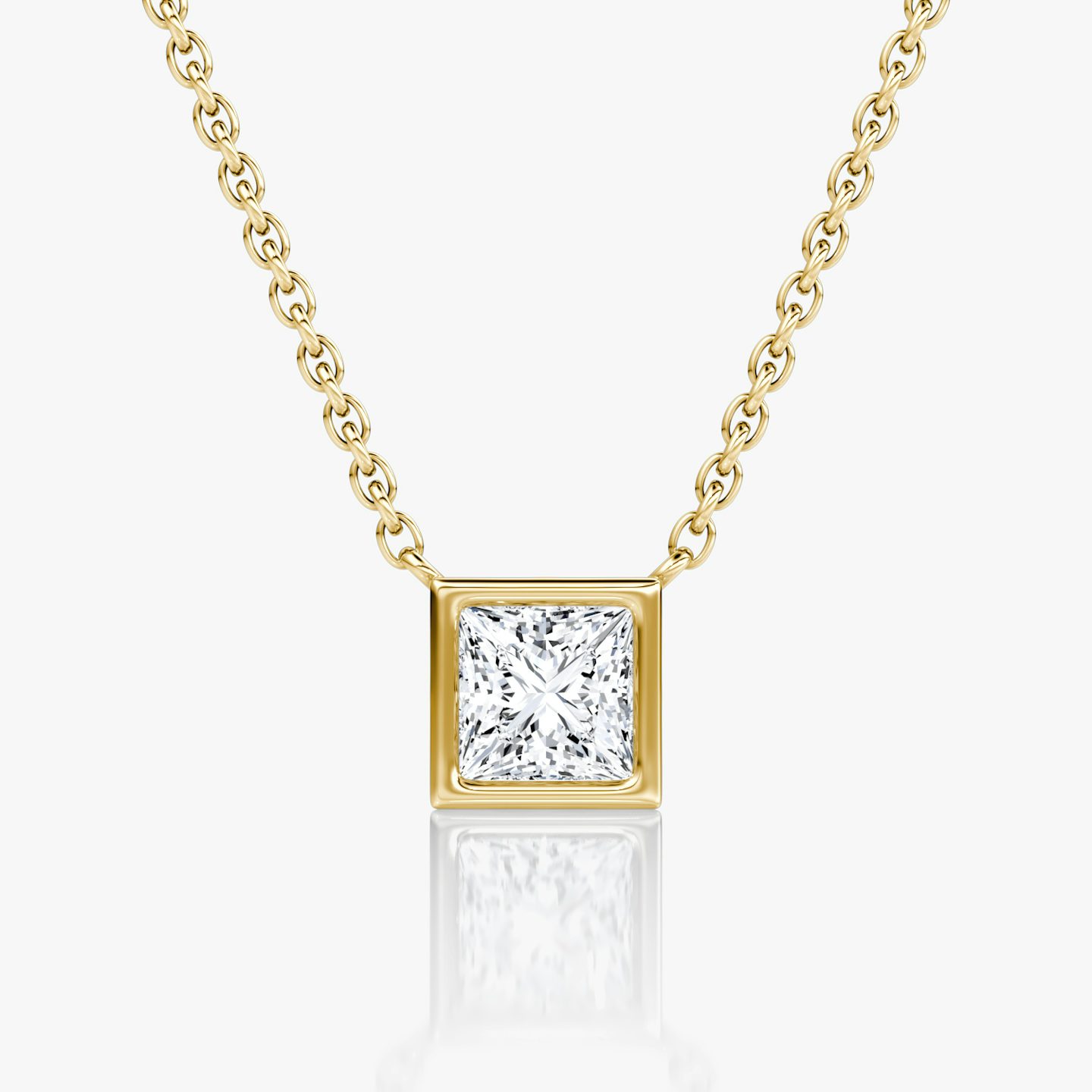 Collar Bezel Solitario | Princesa | 14k | Oro amarillo | caratWeight: 0.50ct