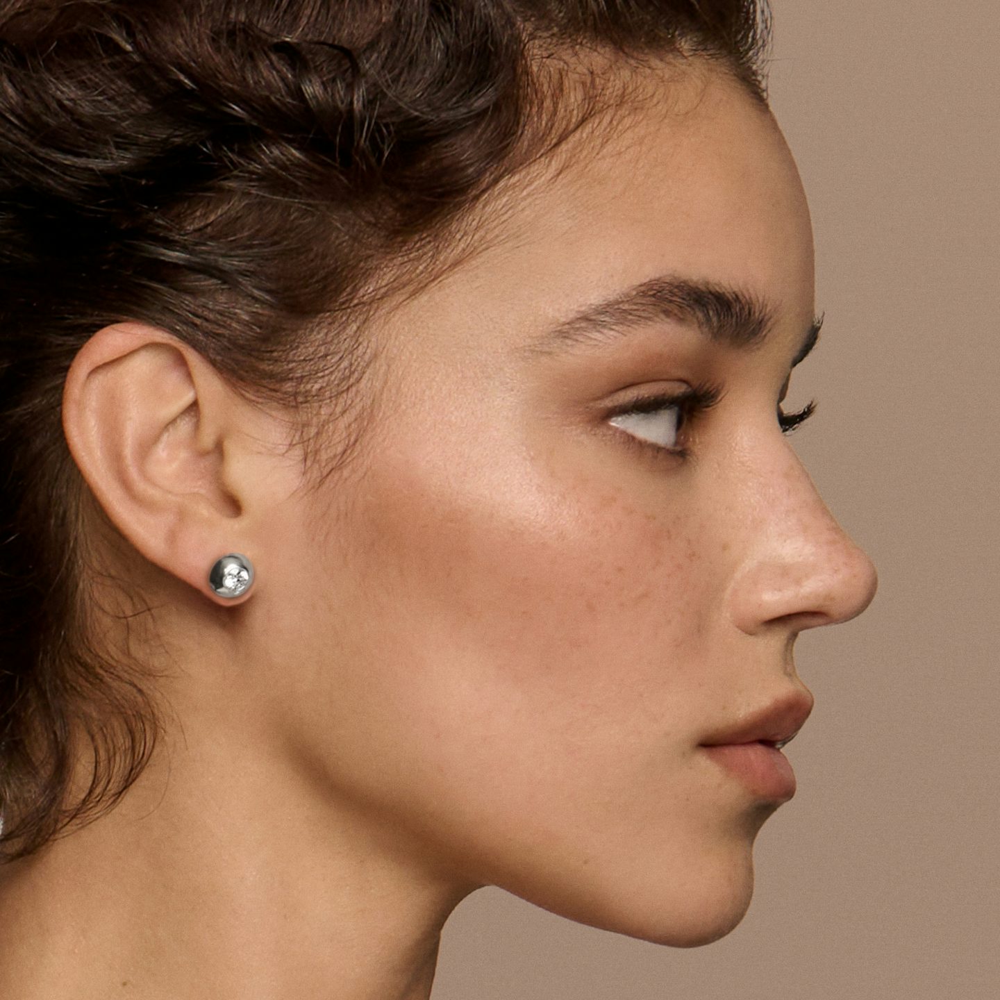 Pendientes Dome | Brillante | 14k | Oro blanco | domeWidth: 10mm
