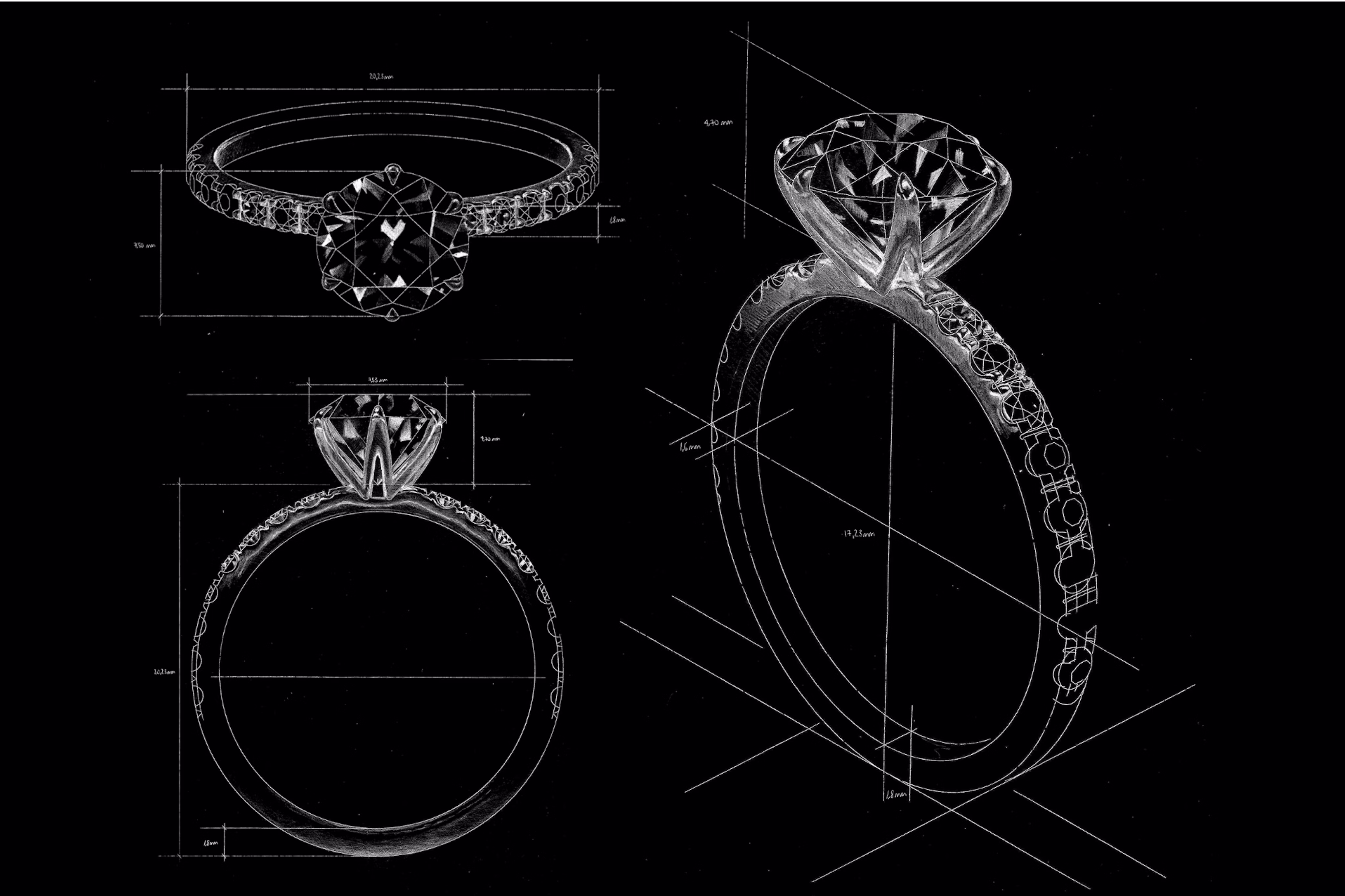 custom engagement ring design using 3d modeling software