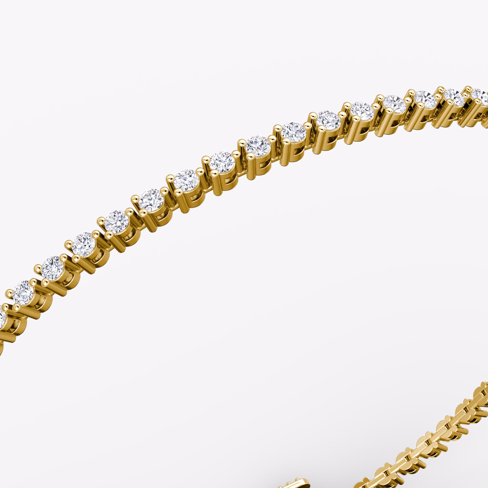 Tiny Tennis Bracelet | Round Brilliant | 14k | Yellow Gold | diamondSize: original | chainLength: 6