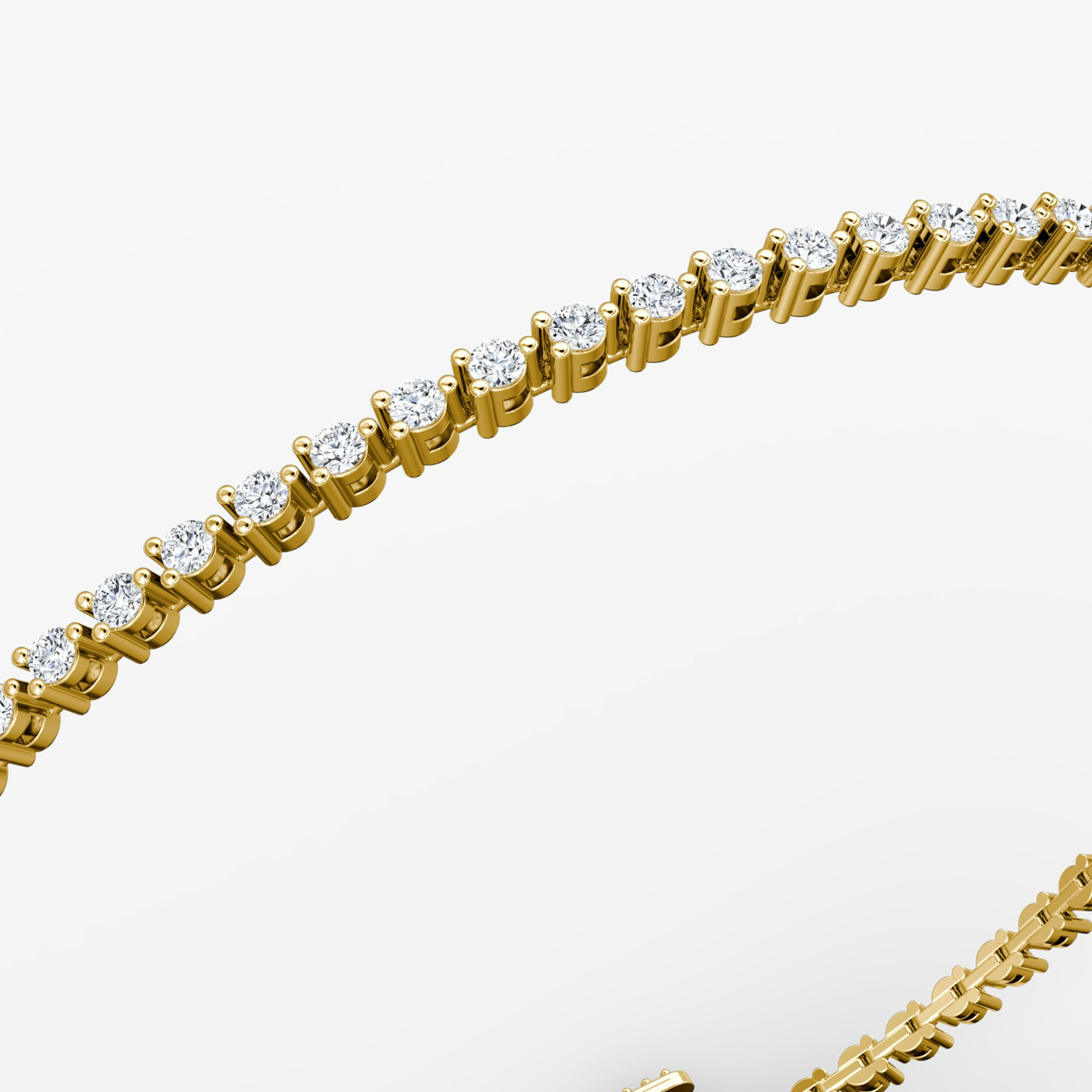 Tiny Tennis Bracelet | Round Brilliant | 14k | Yellow Gold | diamondSize: original | chainLength: 6