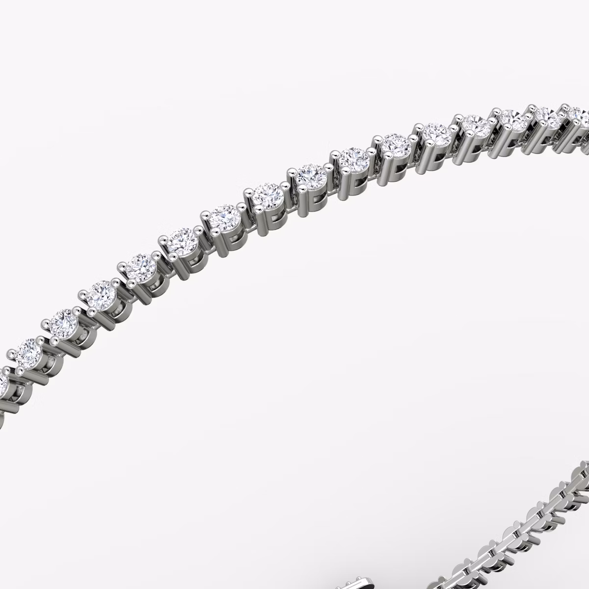Tiny Tennis Bracelet | Round Brilliant | 14k | White Gold | diamondSize: original | chainLength: 6