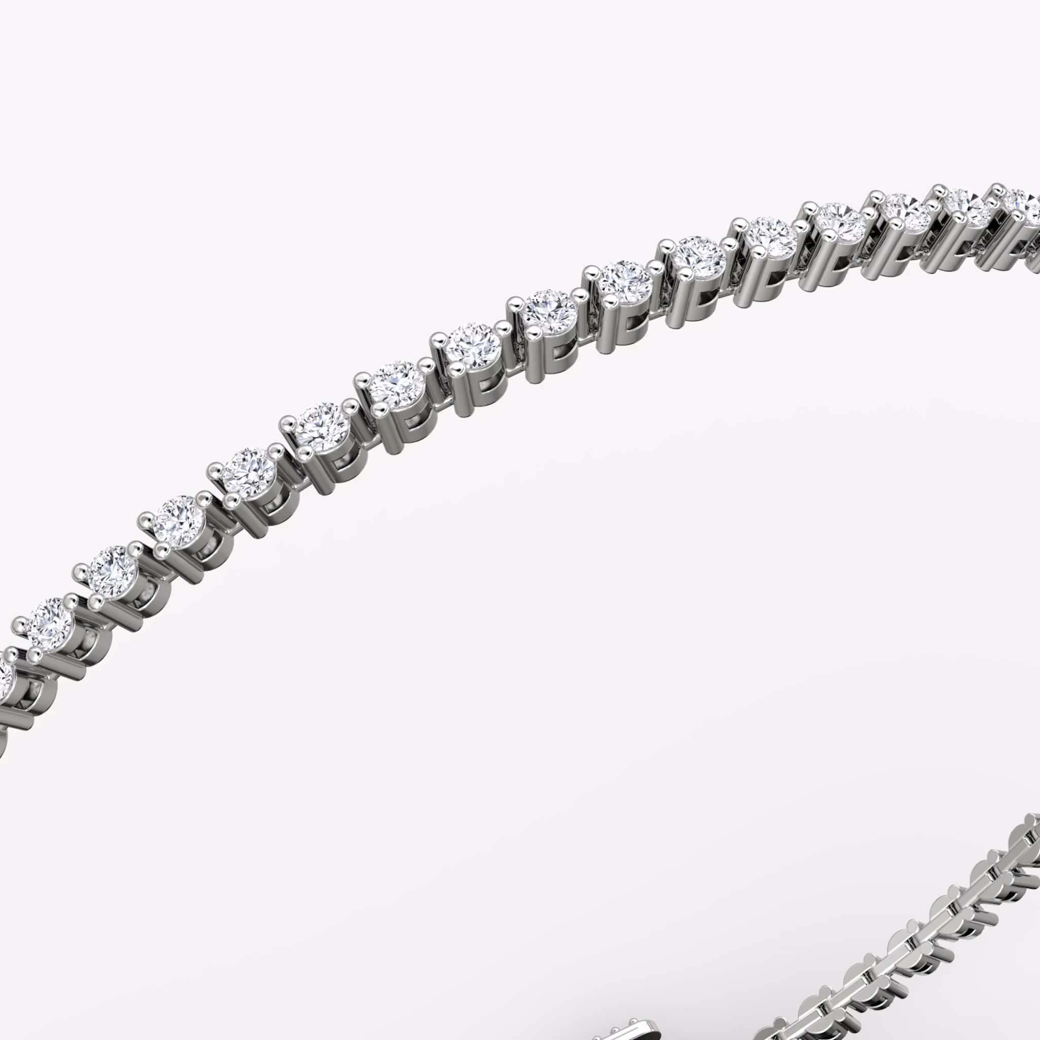 Tiny Tennis Bracelet | Round Brilliant | 14k | White Gold | diamondSize: original | chainLength: 6.5