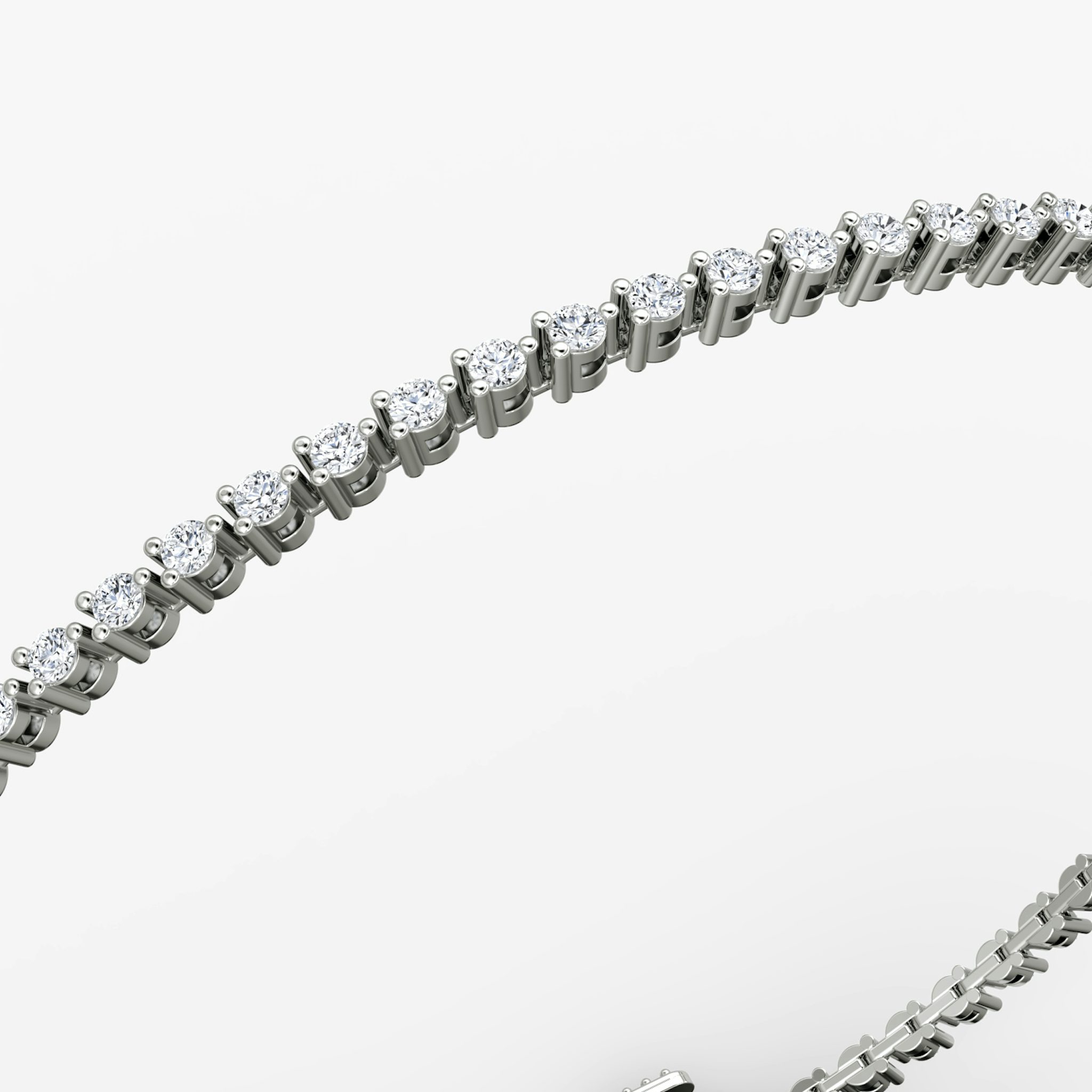 Tiny Tennis Bracelet | Round Brilliant | 14k | White Gold | diamondSize: original | chainLength: 6.5