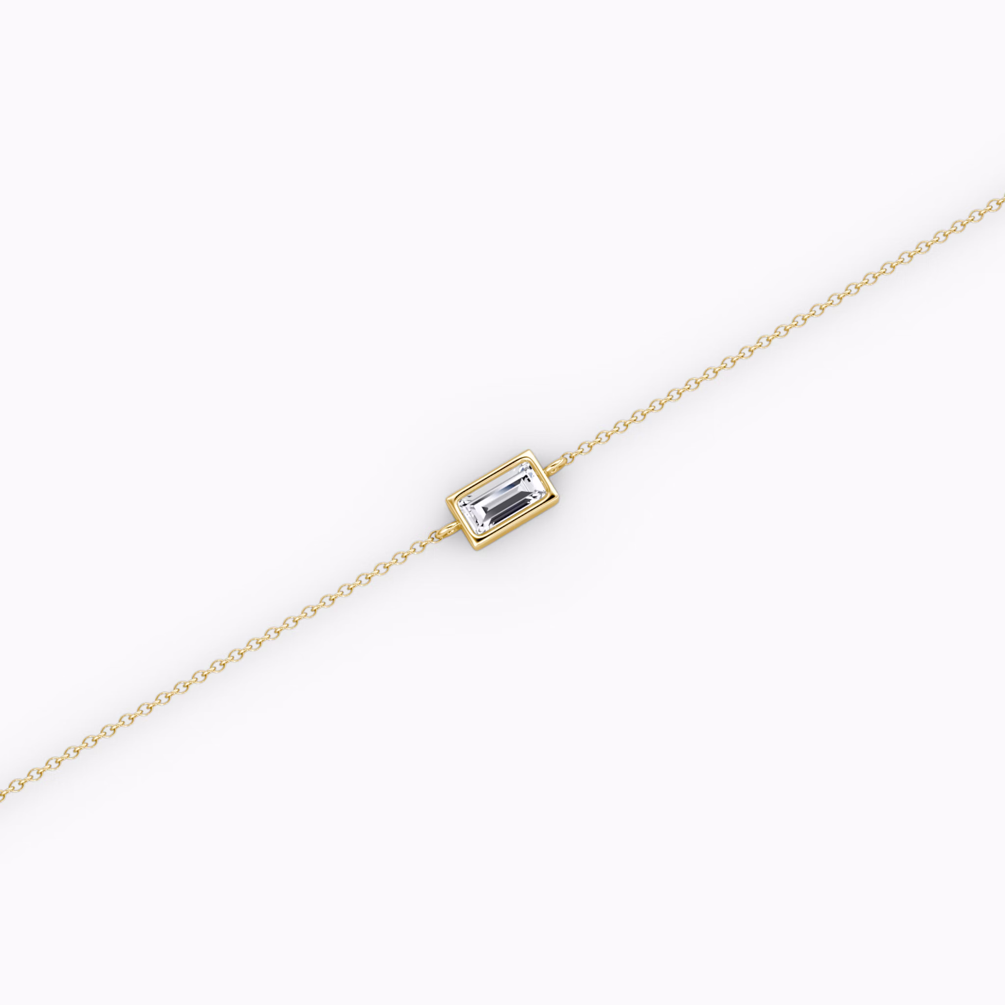 Bezel Solitaire Bracelet | Baguette | 14k | Yellow Gold | caratWeight: 0.10ct