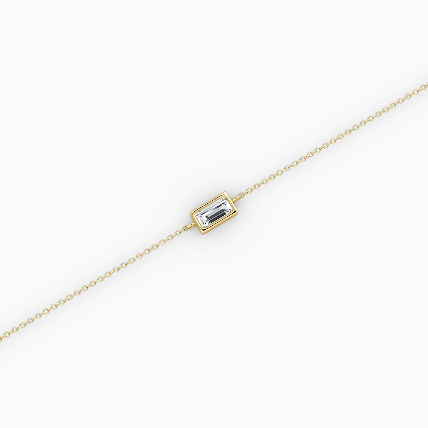 Bezel Solitaire Bracelet | Baguette | 14k | Yellow Gold | caratWeight: 0.10ct