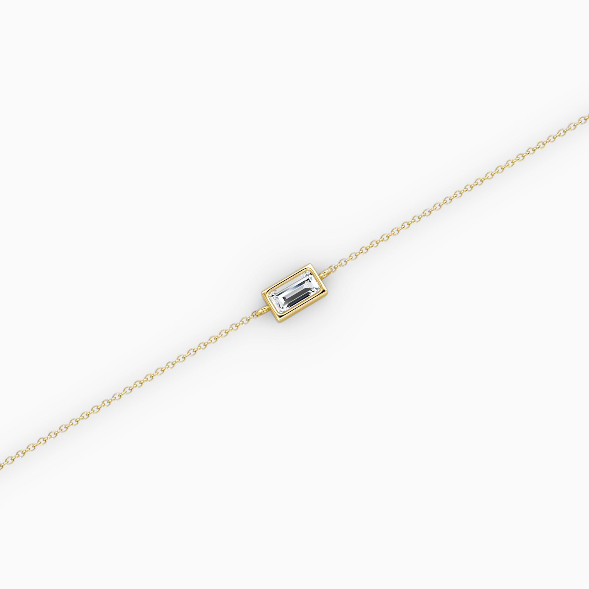 Bezel Solitaire Bracelet | Baguette | 14k | Yellow Gold | caratWeight: 0.10ct