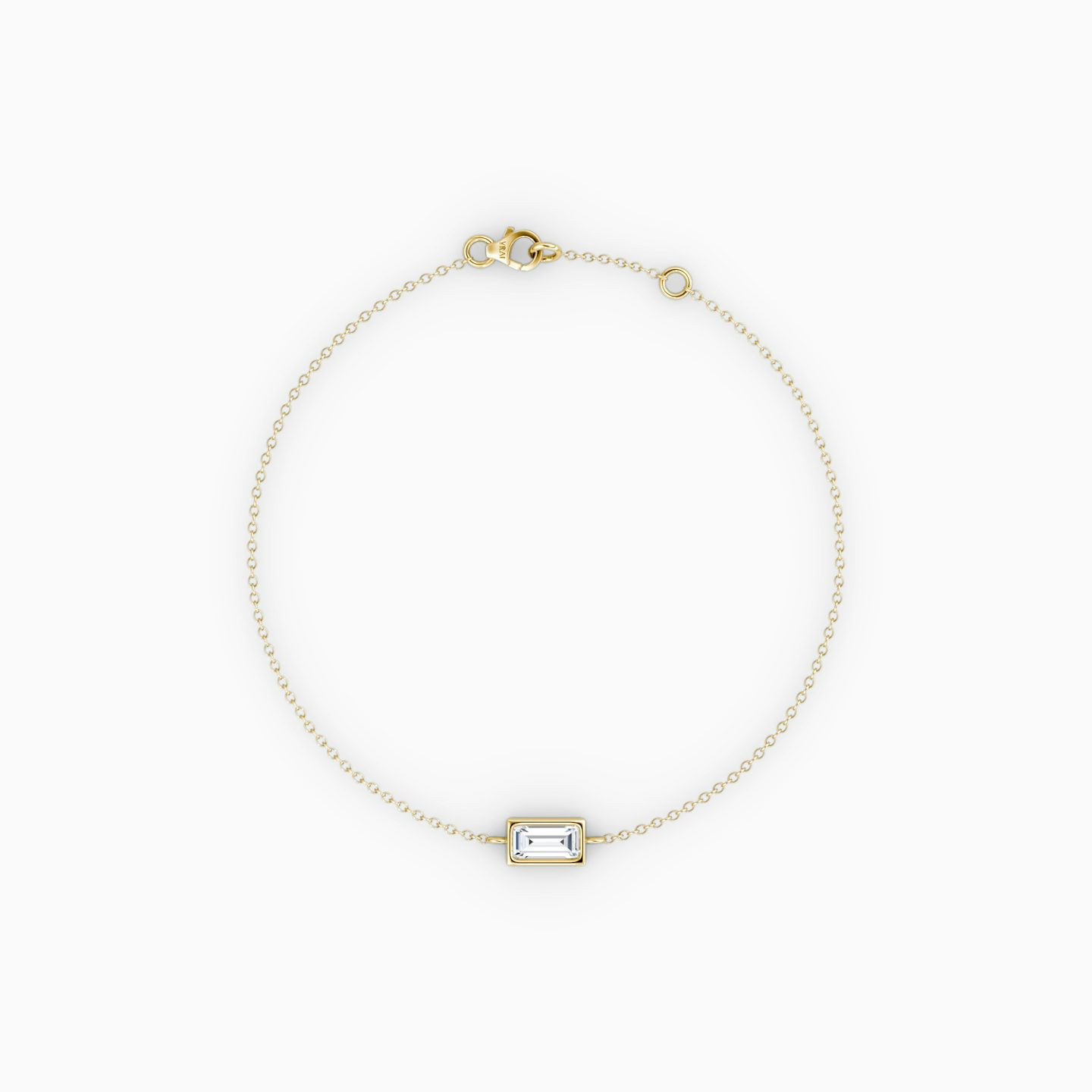 Bezel Solitaire Bracelet | Baguette | 14k | Yellow Gold | caratWeight: 0.10ct