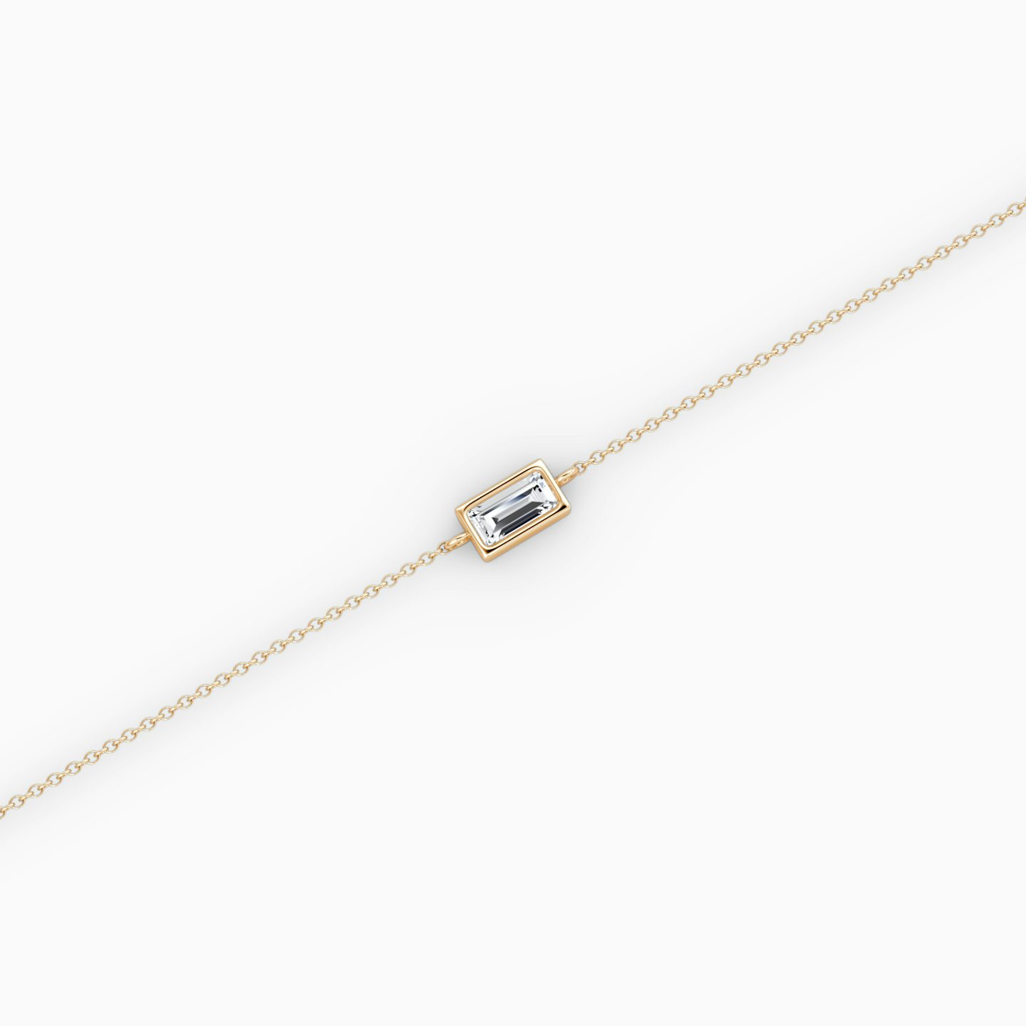 Bezel Solitaire Bracelet | Baguette | 14k | Rose Gold | caratWeight: 0.10ct