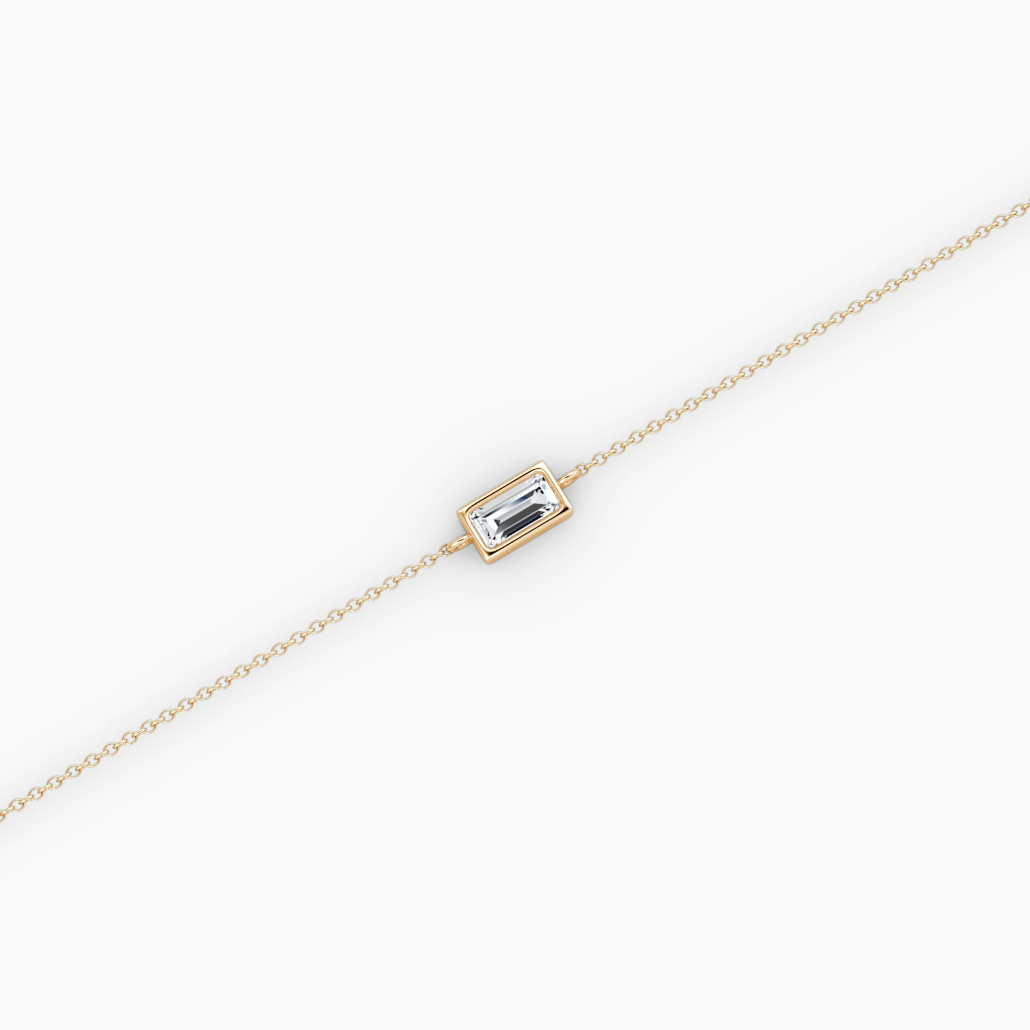 Bezel Solitaire Bracelet | Baguette | 14k | Rose Gold | caratWeight: 0.10ct
