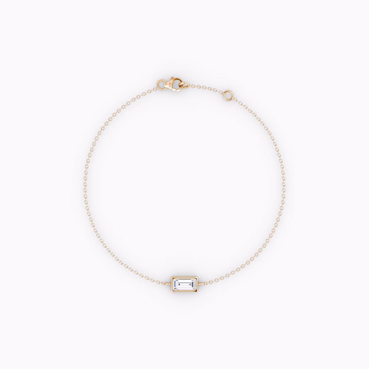 Bezel Solitaire Bracelet Baguette