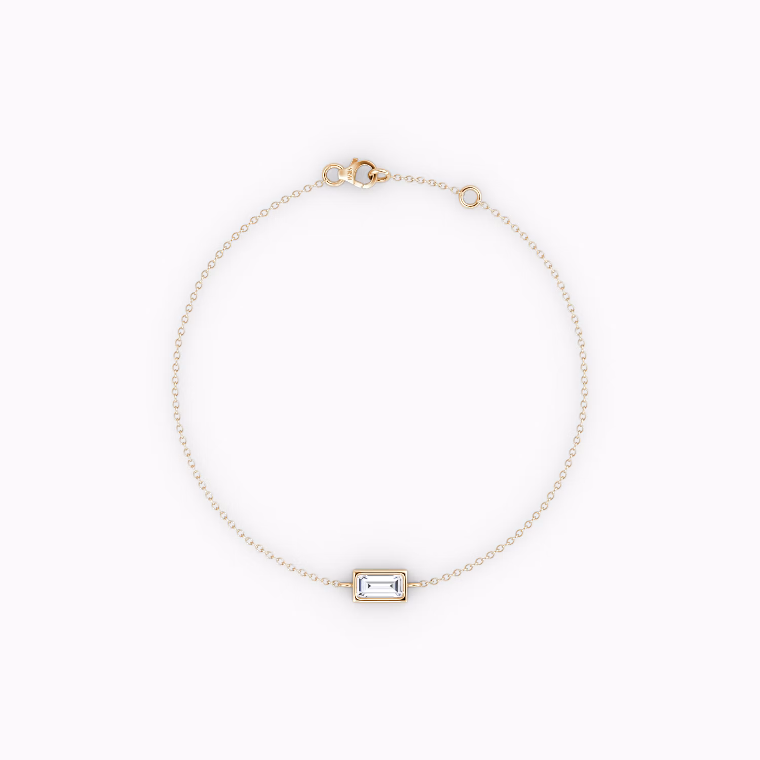 Bezel Solitaire Bracelet Baguette
