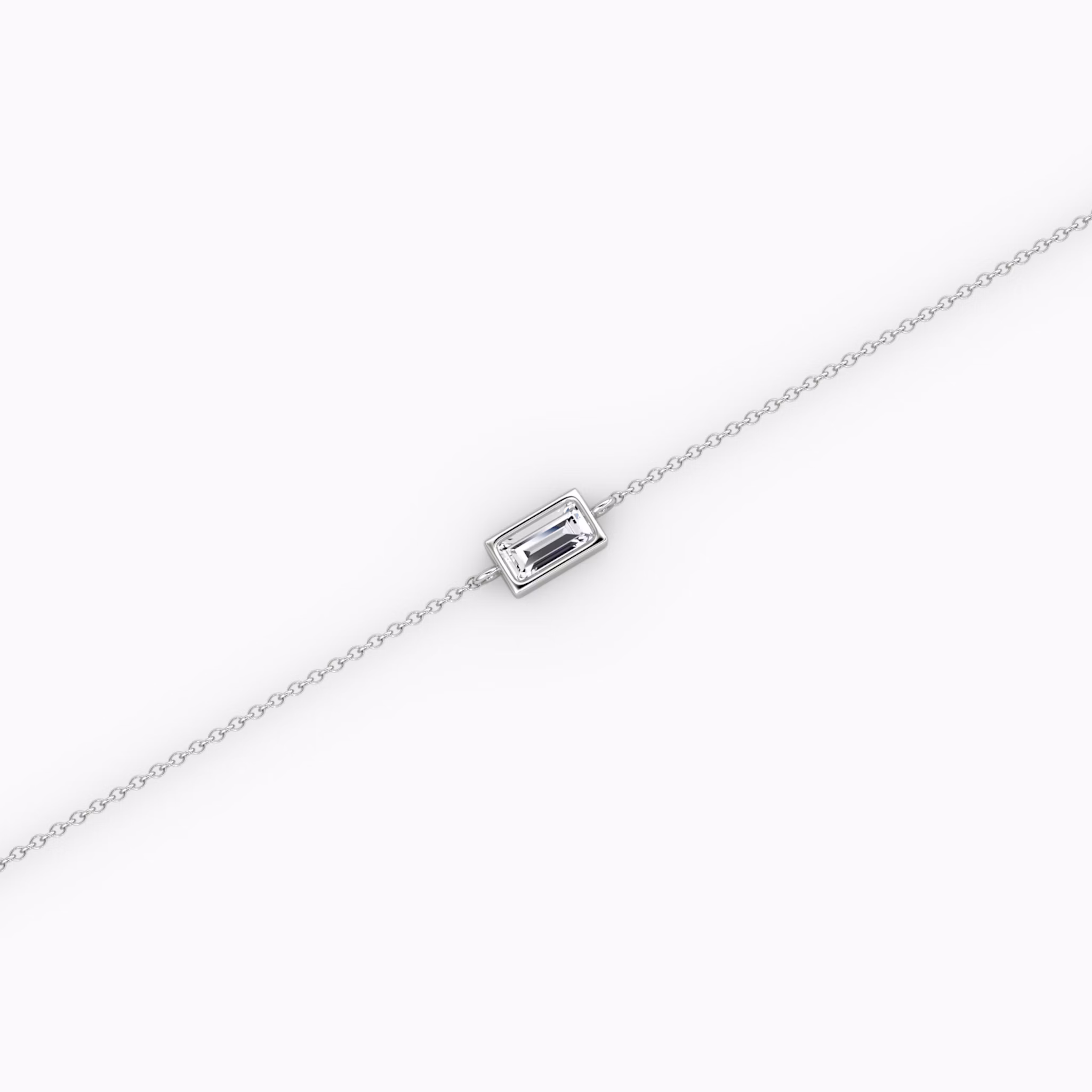 Bezel Solitaire Bracelet | Baguette | 14k | White Gold | caratWeight: 0.10ct