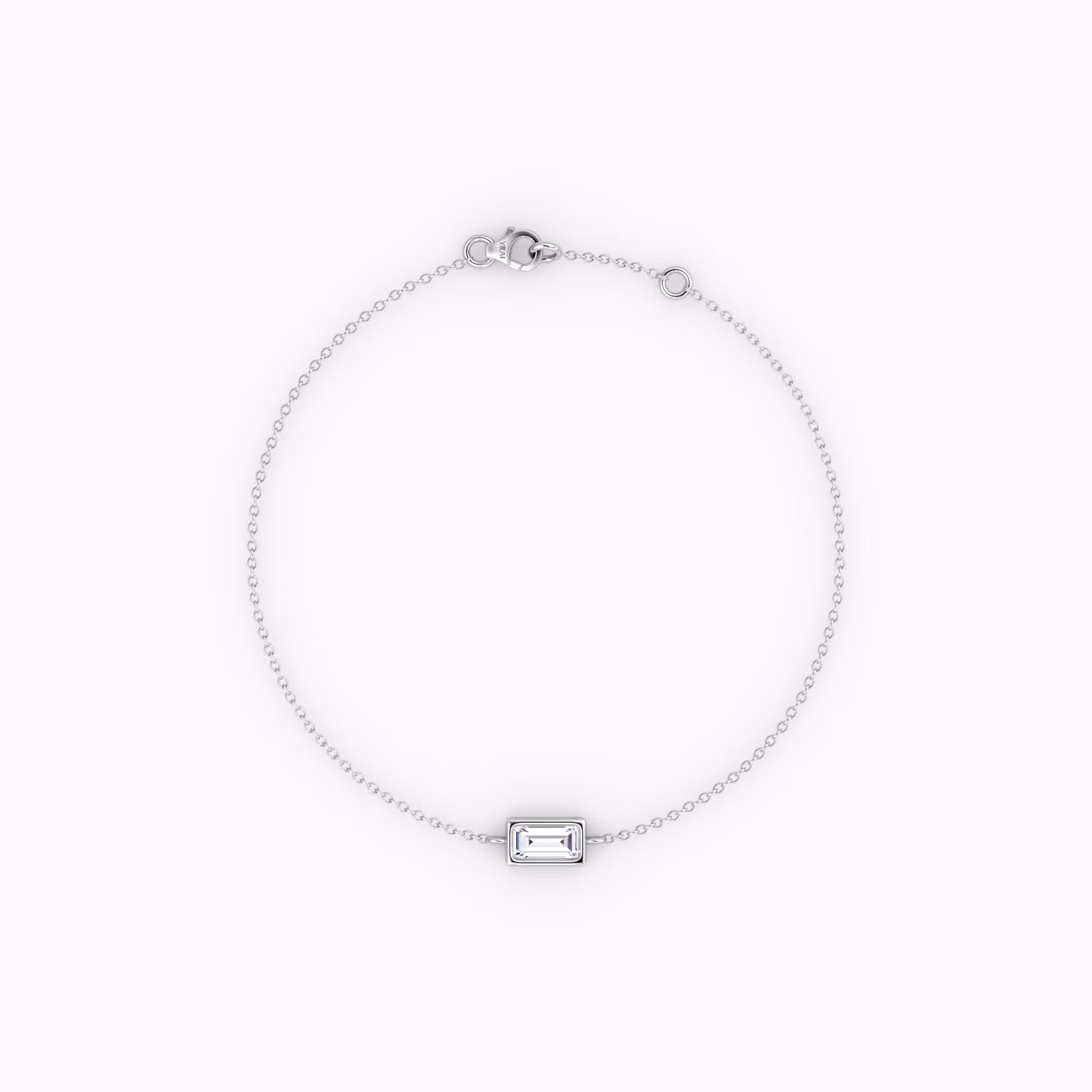 Bezel Solitär Armband Baguette