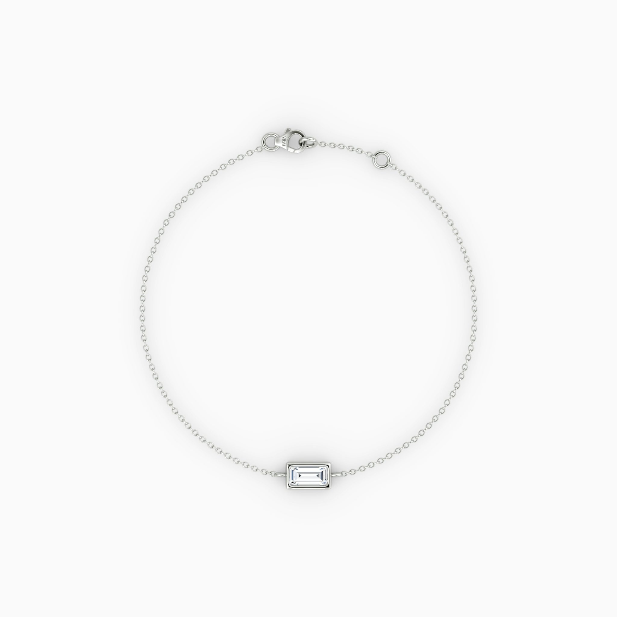 Bezel Solitaire Bracelet | Baguette | 14k | White Gold | caratWeight: 0.10ct