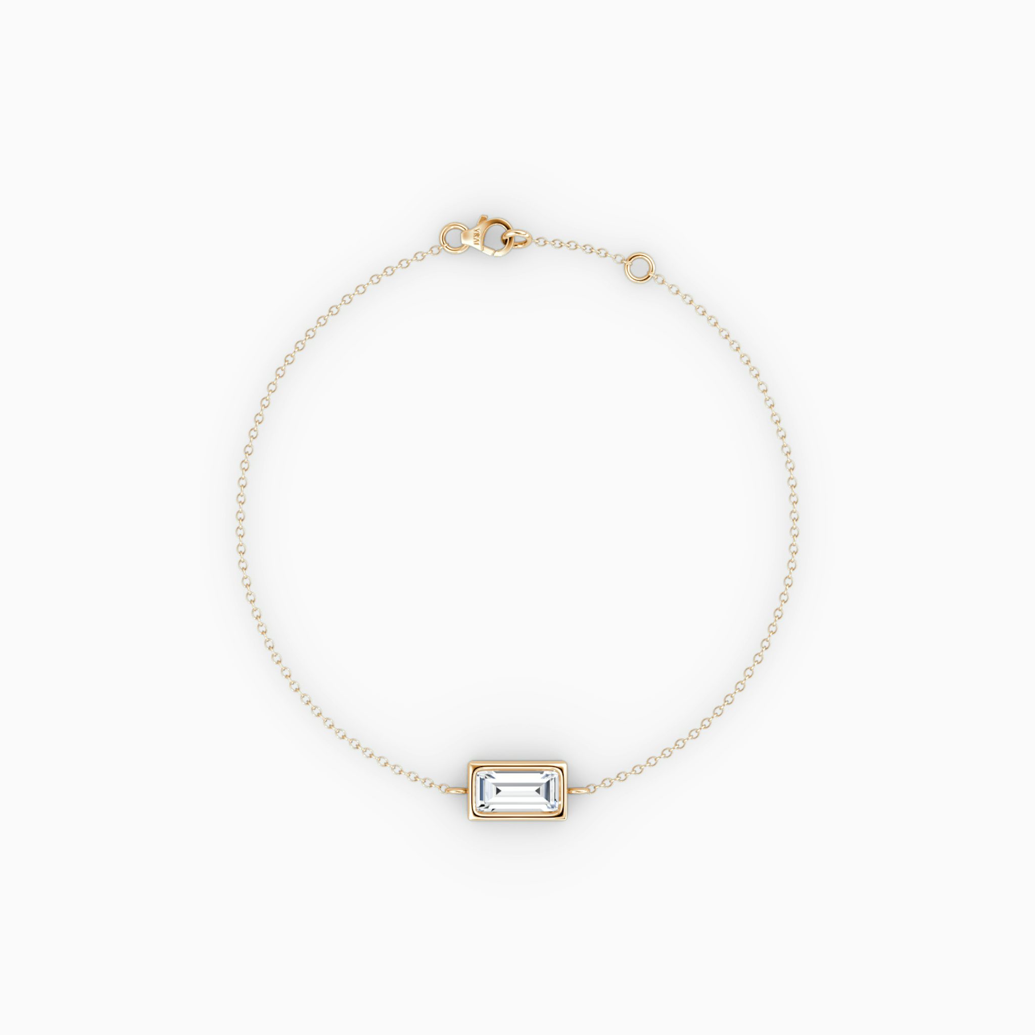 Bezel Solitaire Bracelet | Baguette | 14k | Rose Gold | caratWeight: 0.25ct