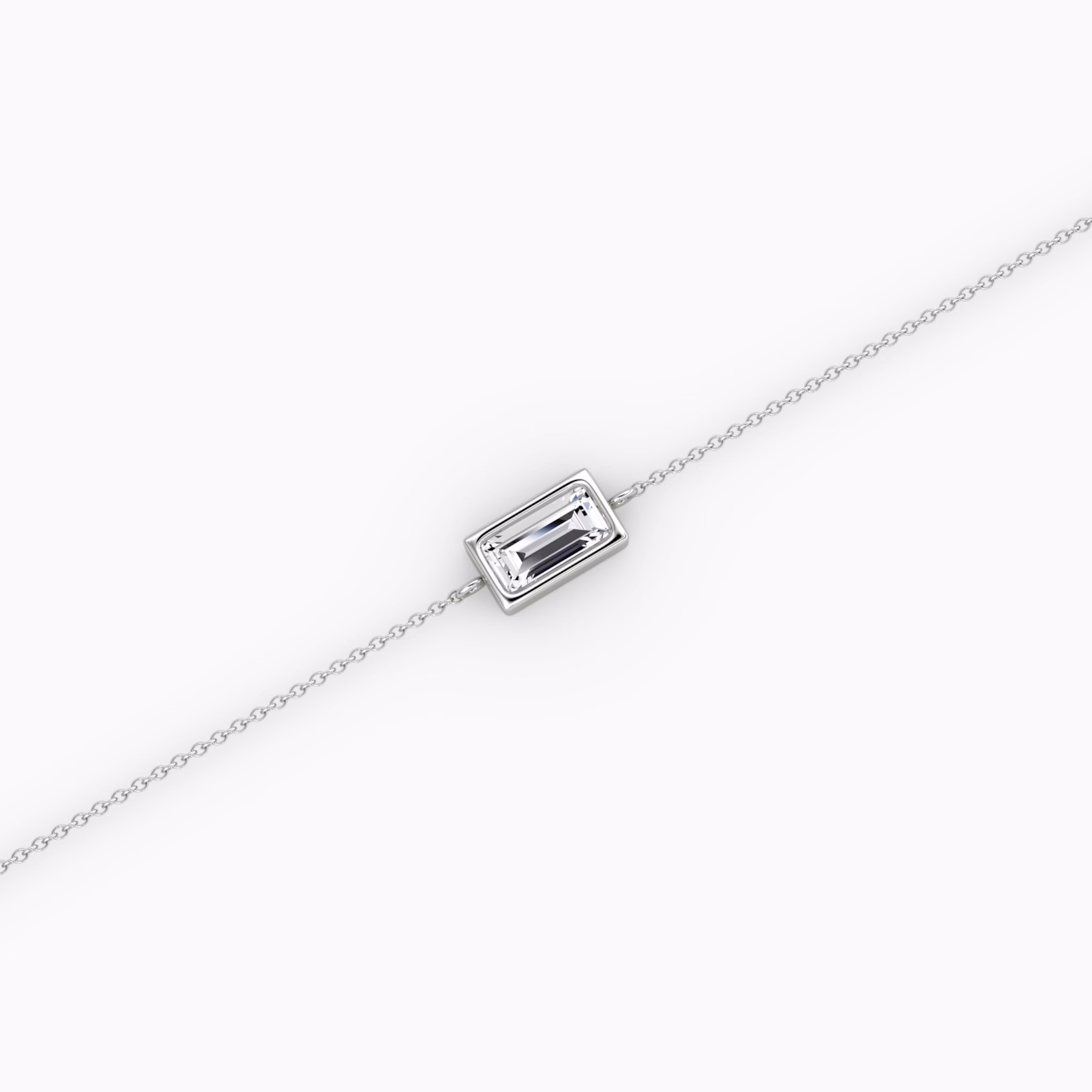 Bezel Solitaire Bracelet | Baguette | 14k | White Gold | caratWeight: 0.25ct