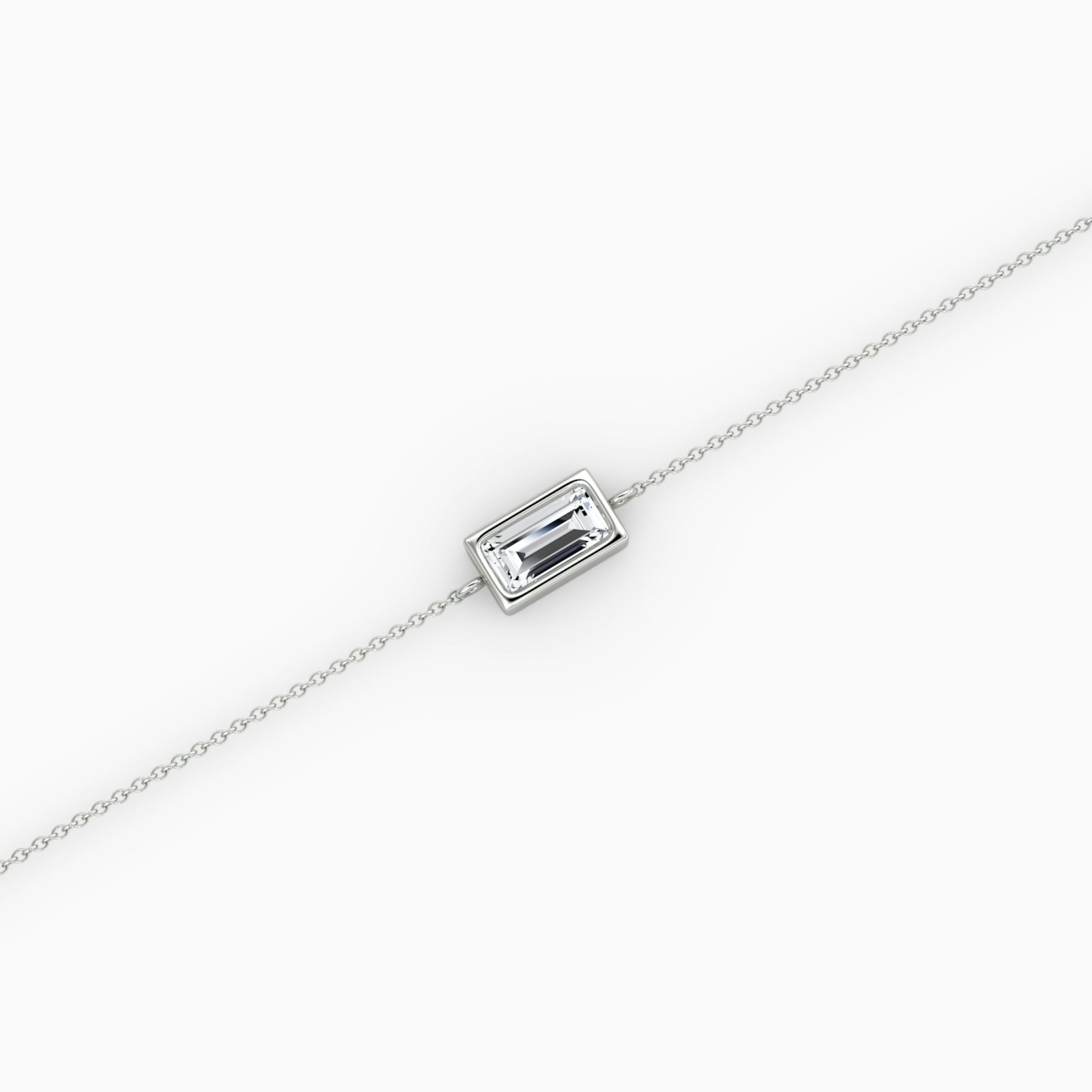 Bezel Solitaire Bracelet | Baguette | 14k | White Gold | caratWeight: 0.25ct