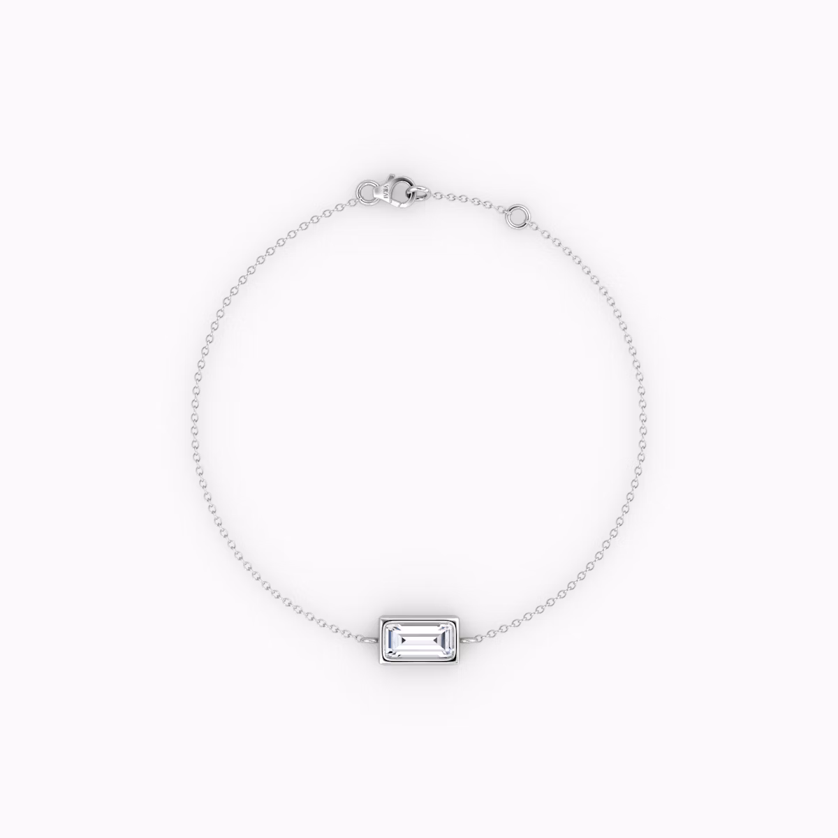 Bezel Solitaire Bracelet | Baguette | 14k | White Gold | caratWeight: 0.25ct