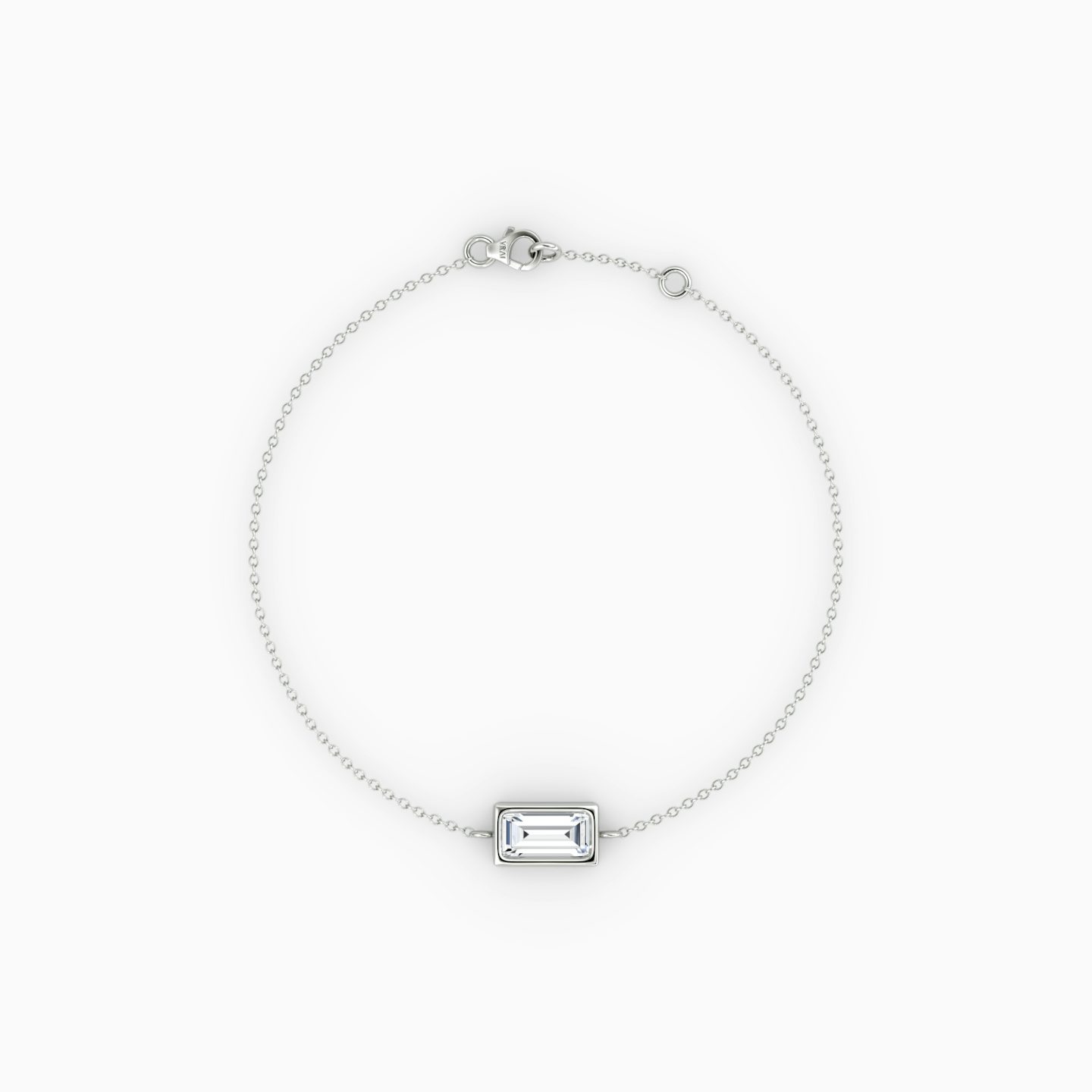 Bezel Solitaire Bracelet | Baguette | 14k | White Gold | caratWeight: 0.25ct
