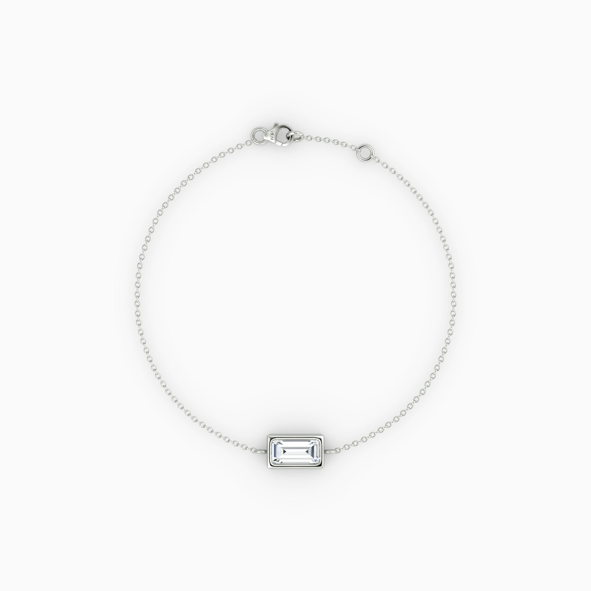 Bezel Solitaire Bracelet | Baguette | 14k | White Gold | caratWeight: 0.25ct