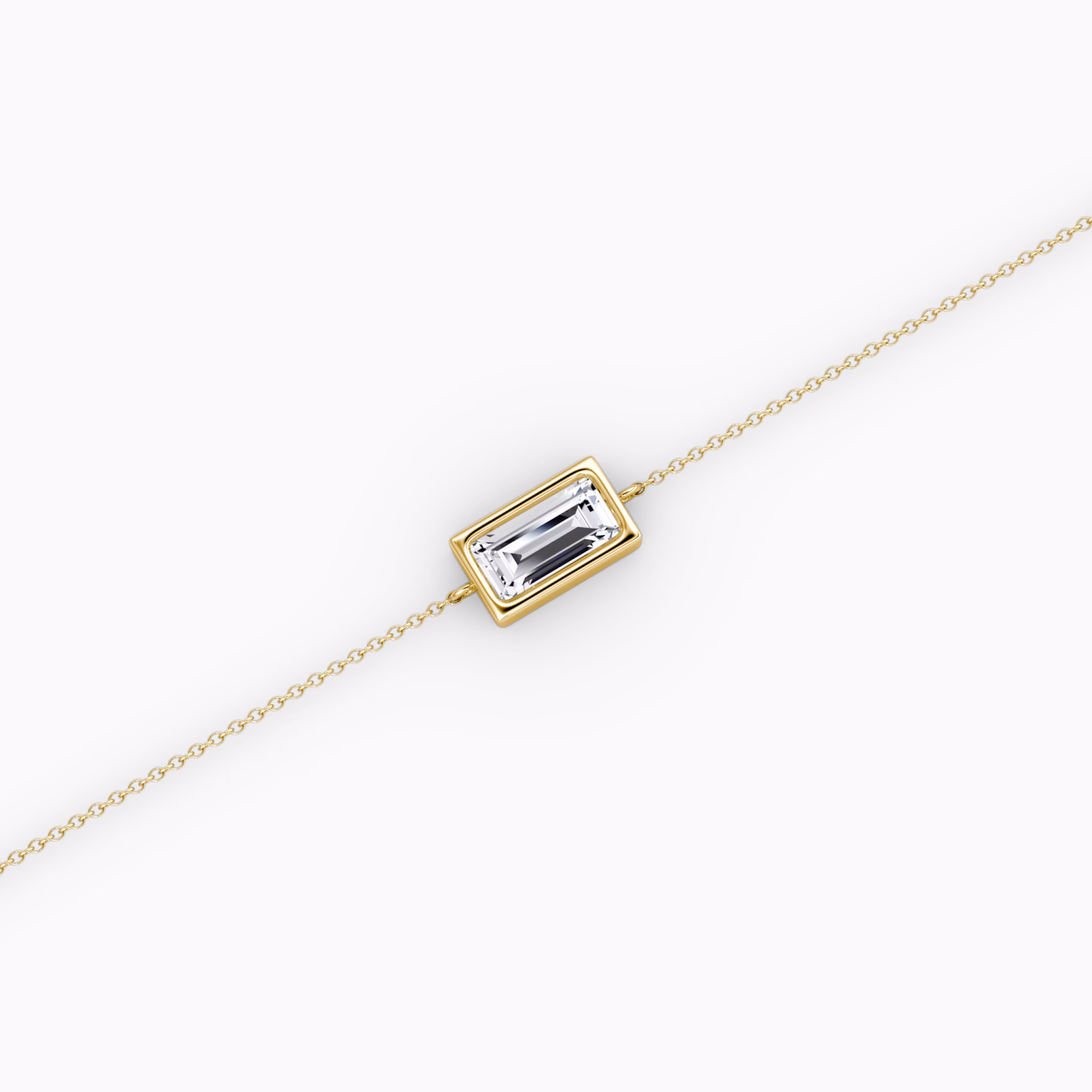 Bezel Solitaire Bracelet | Baguette | 14k | Yellow Gold | caratWeight: 0.50ct