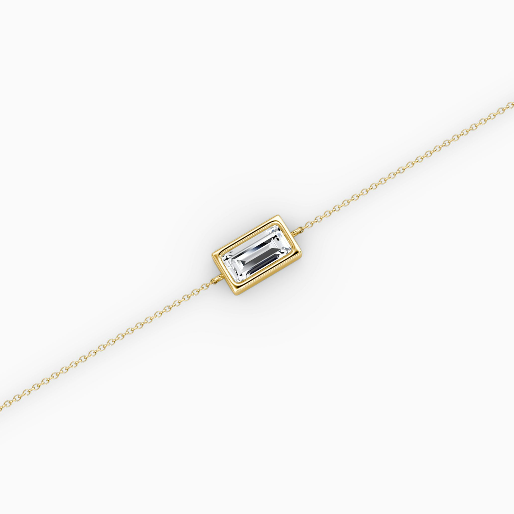 Bezel Solitaire Bracelet | Baguette | 14k | Yellow Gold | caratWeight: 0.50ct