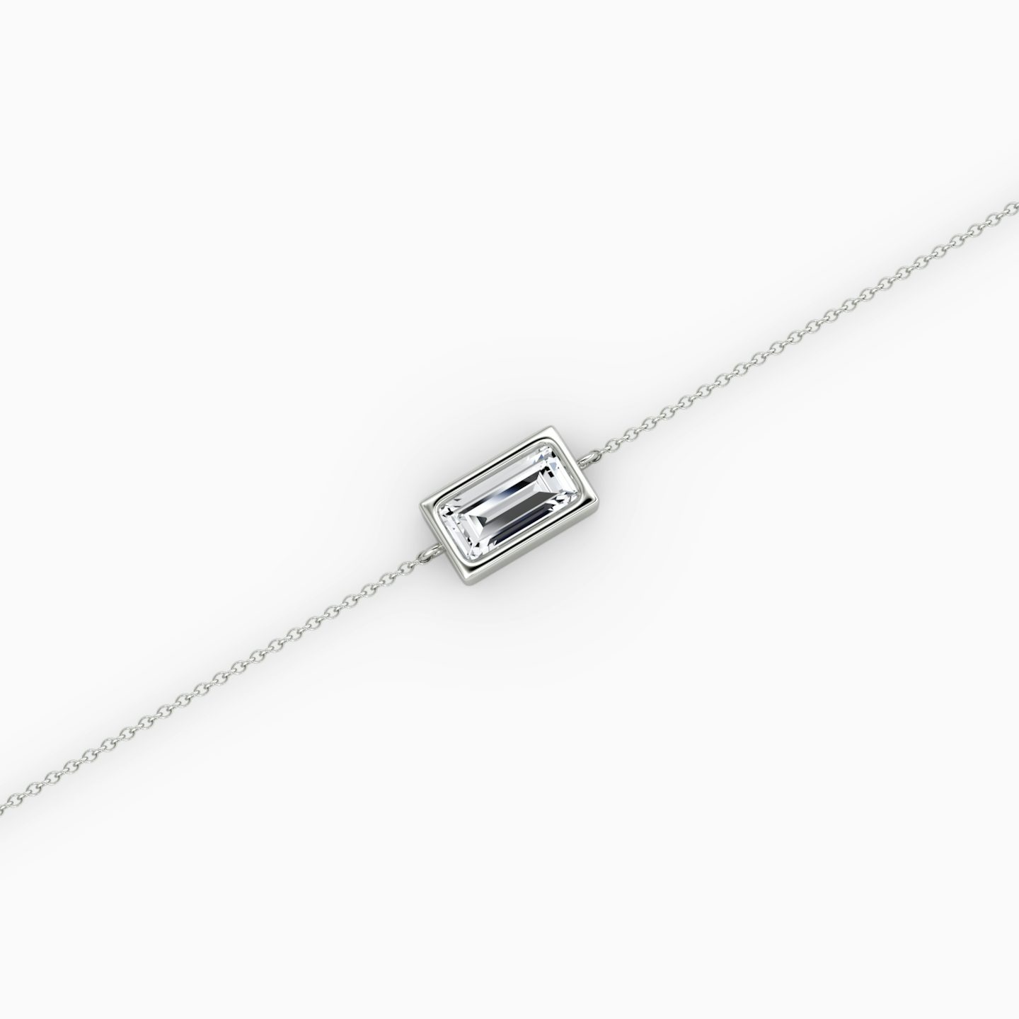 Bezel Solitaire Bracelet | Baguette | 14k | White Gold | caratWeight: 0.50ct