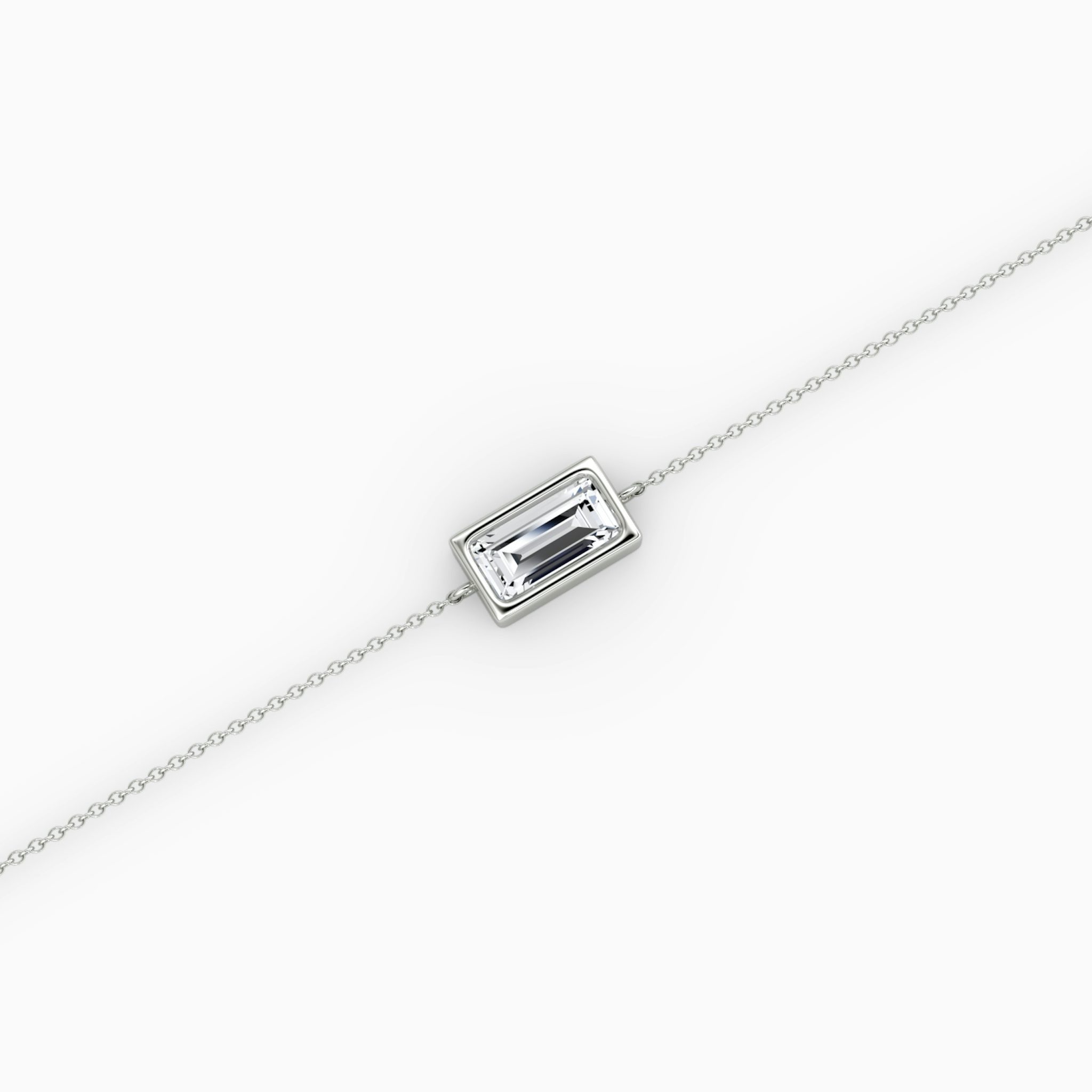 Bezel Solitaire Bracelet | Baguette | 14k | White Gold | caratWeight: 0.50ct