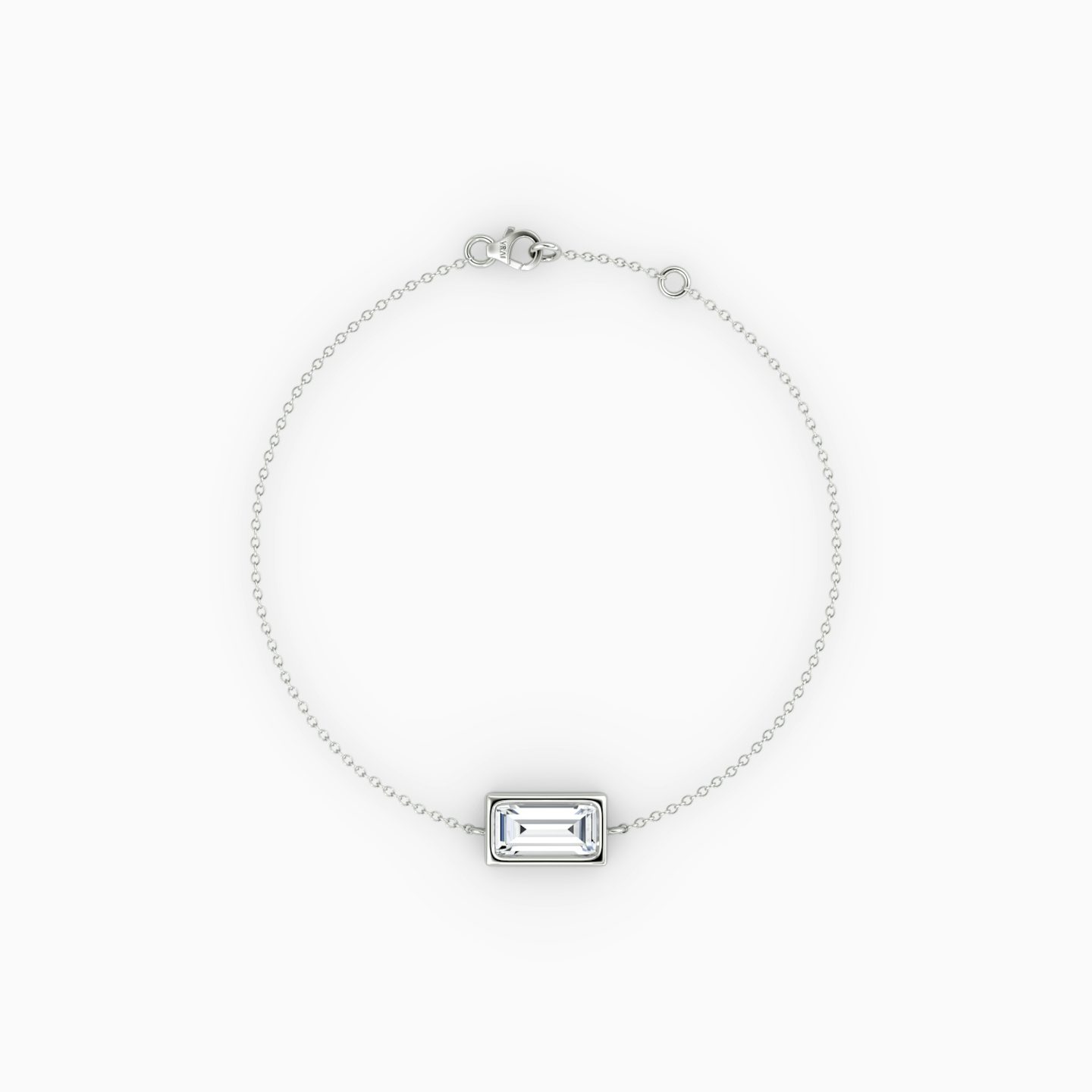 Bezel Solitaire Bracelet | Baguette | 14k | White Gold | caratWeight: 0.50ct