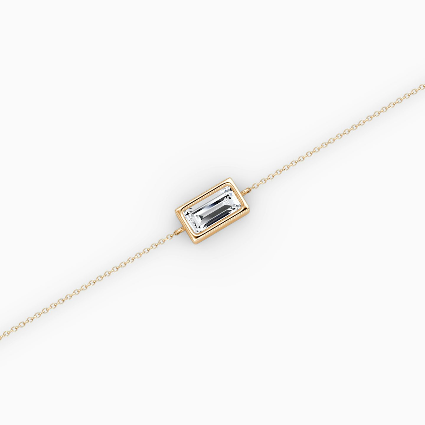 Bezel Solitaire Bracelet | Baguette | 14k | Rose Gold | caratWeight: 0.50ct