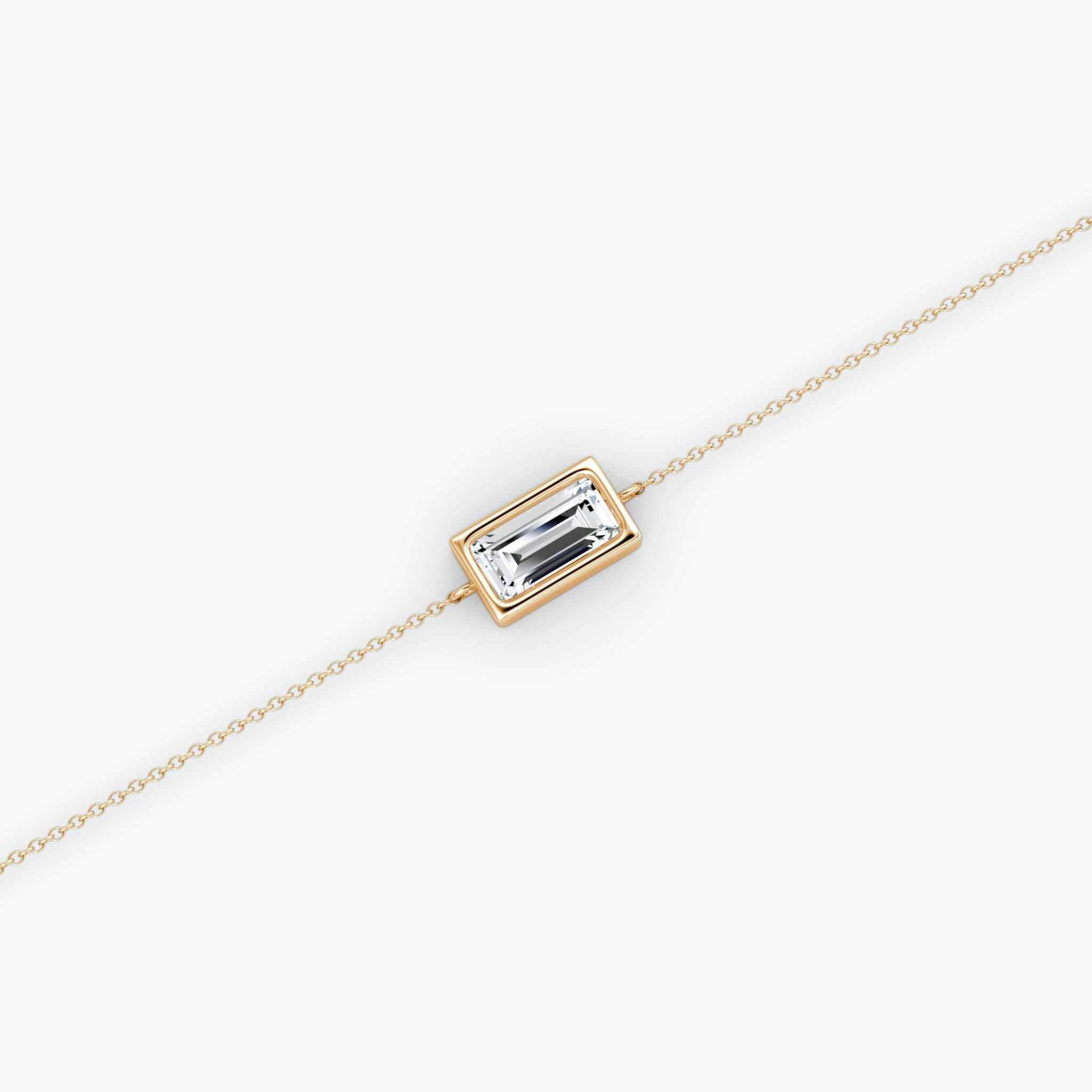 Bezel Solitaire Bracelet | Baguette | 14k | Rose Gold | caratWeight: 0.50ct