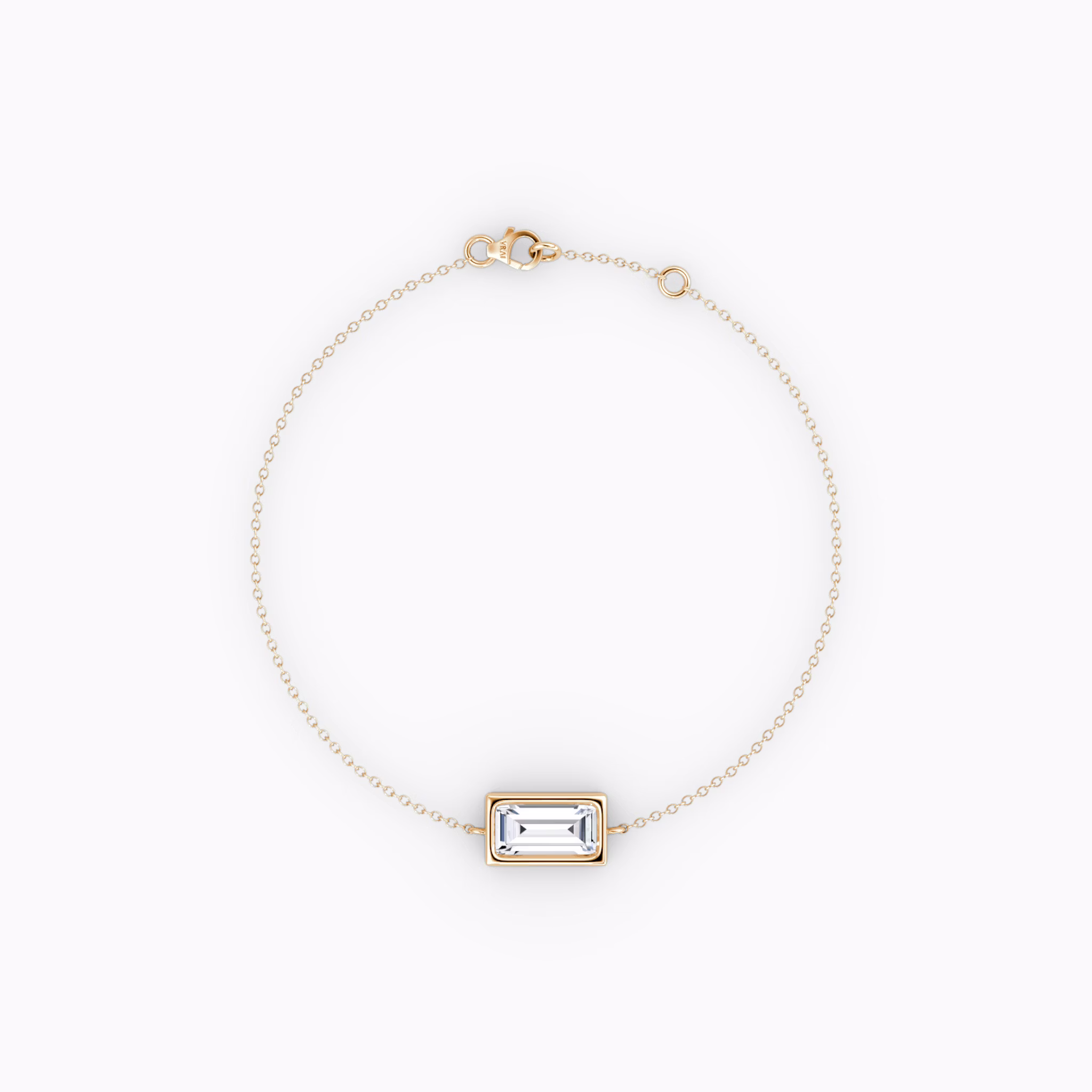 Bezel Solitaire Bracelet | Baguette | 14k | Rose Gold | caratWeight: 0.50ct