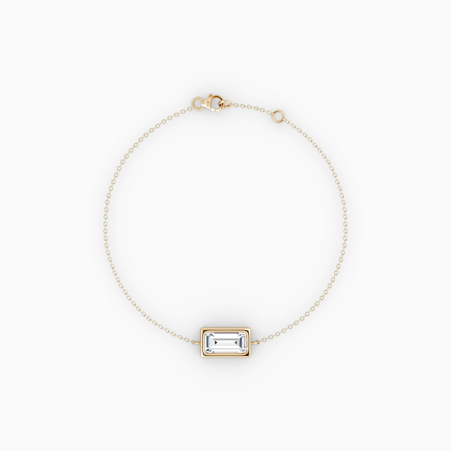Bezel Solitaire Bracelet | Baguette | 14k | Rose Gold | caratWeight: 0.50ct