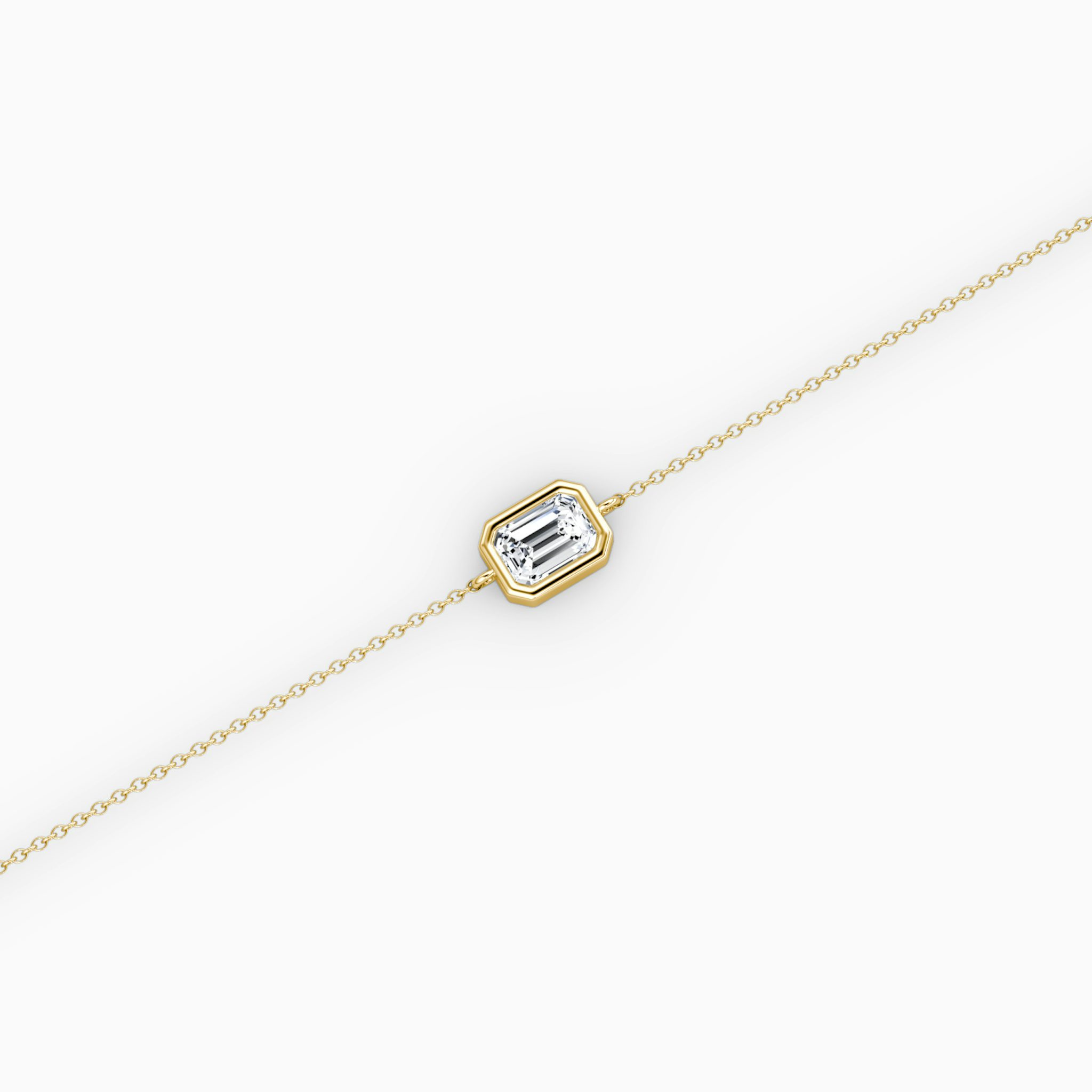 Bezel Solitaire Bracelet | Emerald | 14k | Yellow Gold | caratWeight: 0.25ct