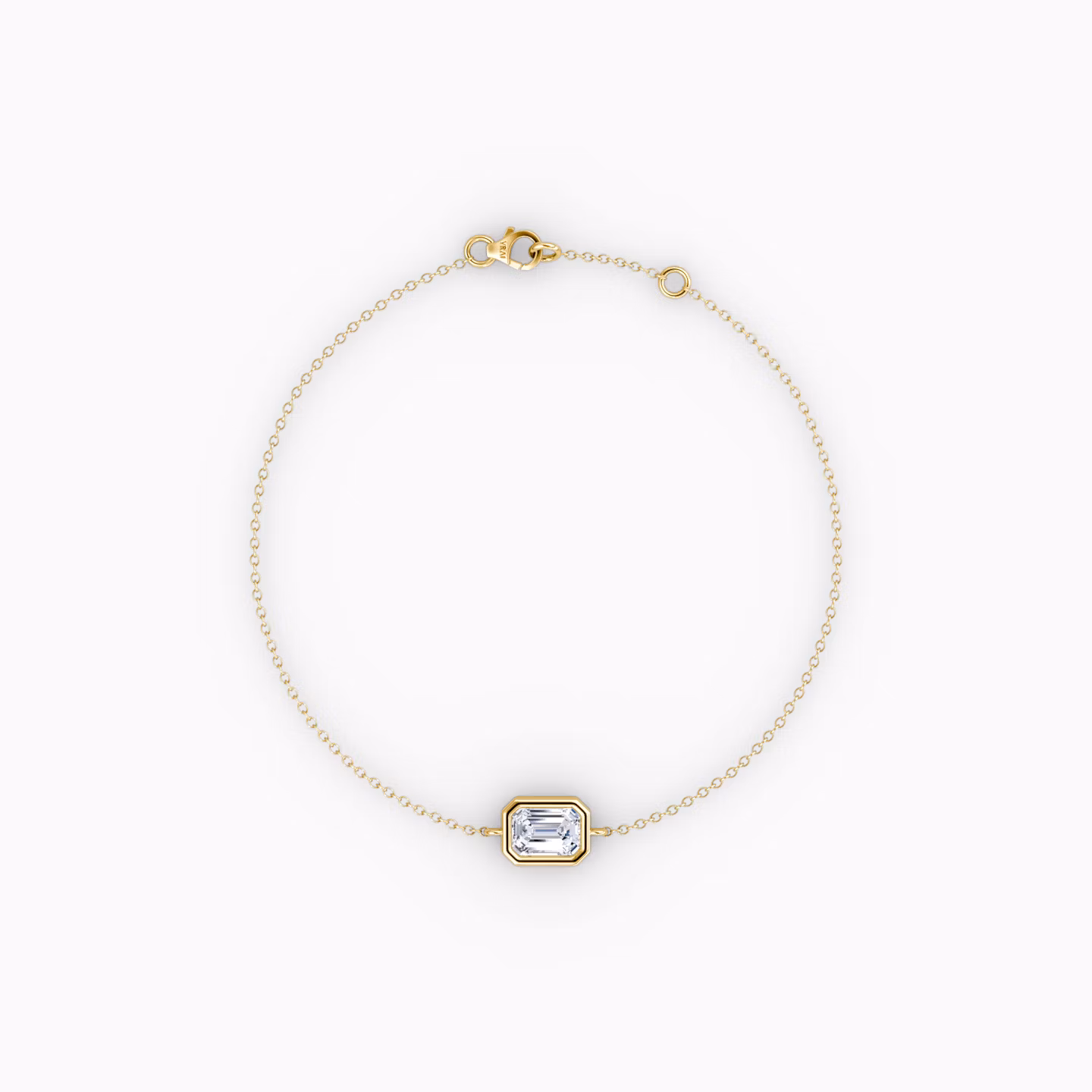 Bezel Solitaire Bracelet Emerald | Yellow Gold