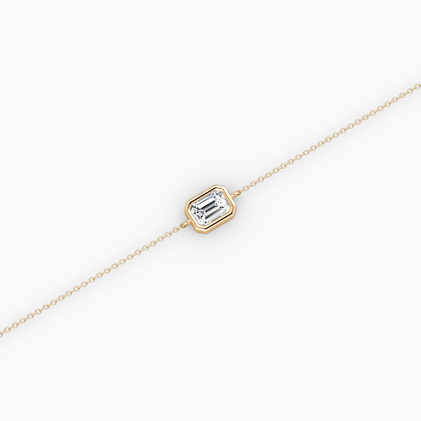 Bezel Solitaire Bracelet | Emerald | 14k | Rose Gold | caratWeight: 0.25ct