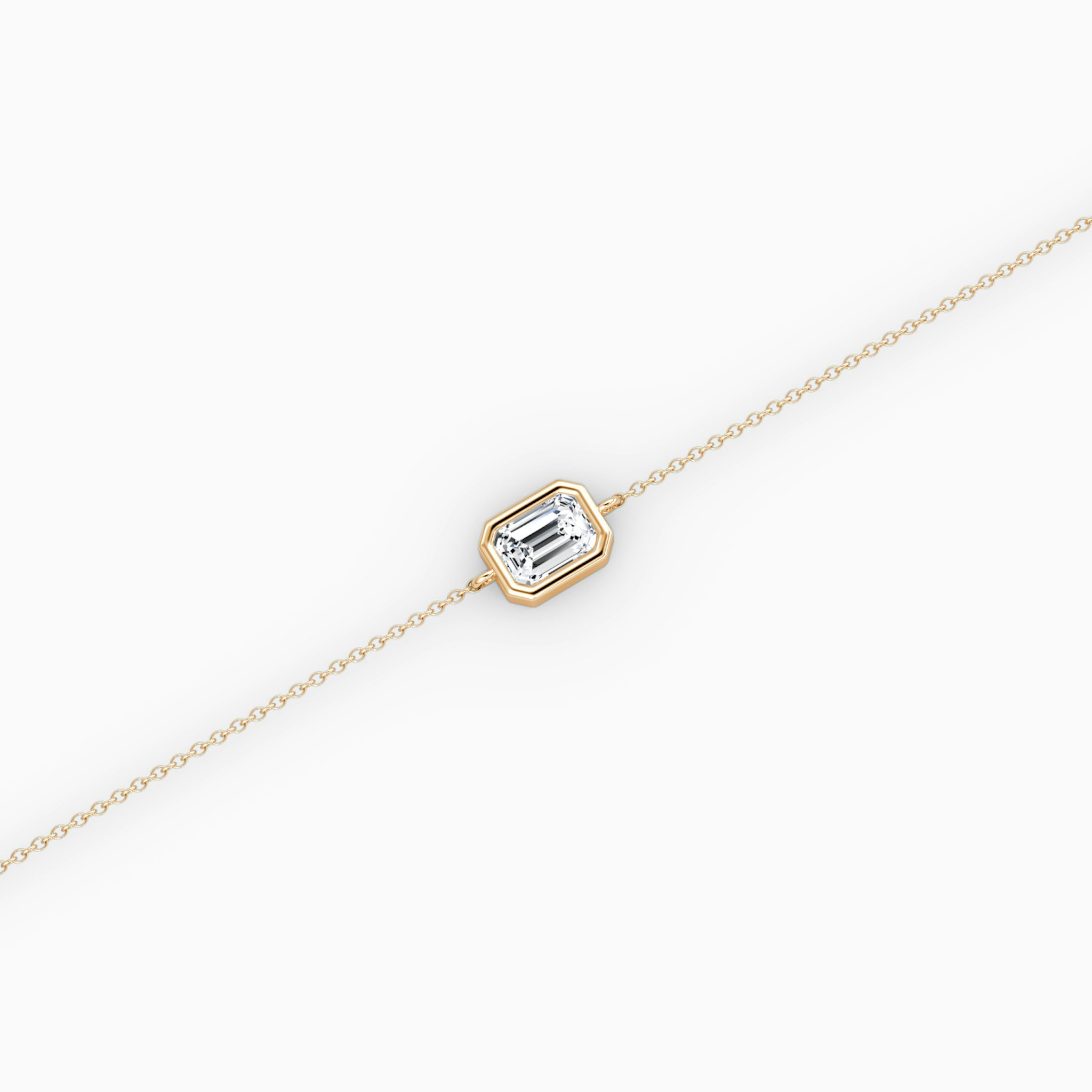 Bezel Solitaire Bracelet | Emerald | 14k | Rose Gold | caratWeight: 0.25ct