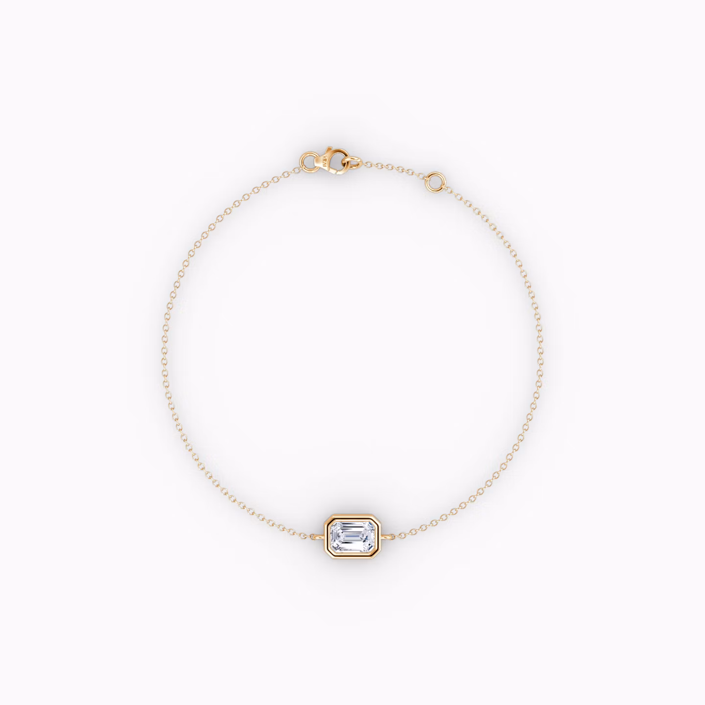 Pulsera Bezel Solitario Esmeralda | Rose Gold