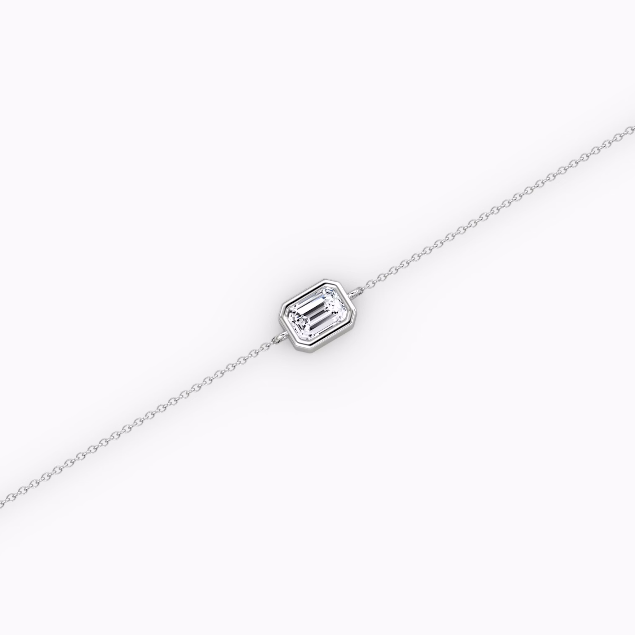 Bezel Solitaire Bracelet | Emerald | 14k | White Gold | caratWeight: 0.25ct