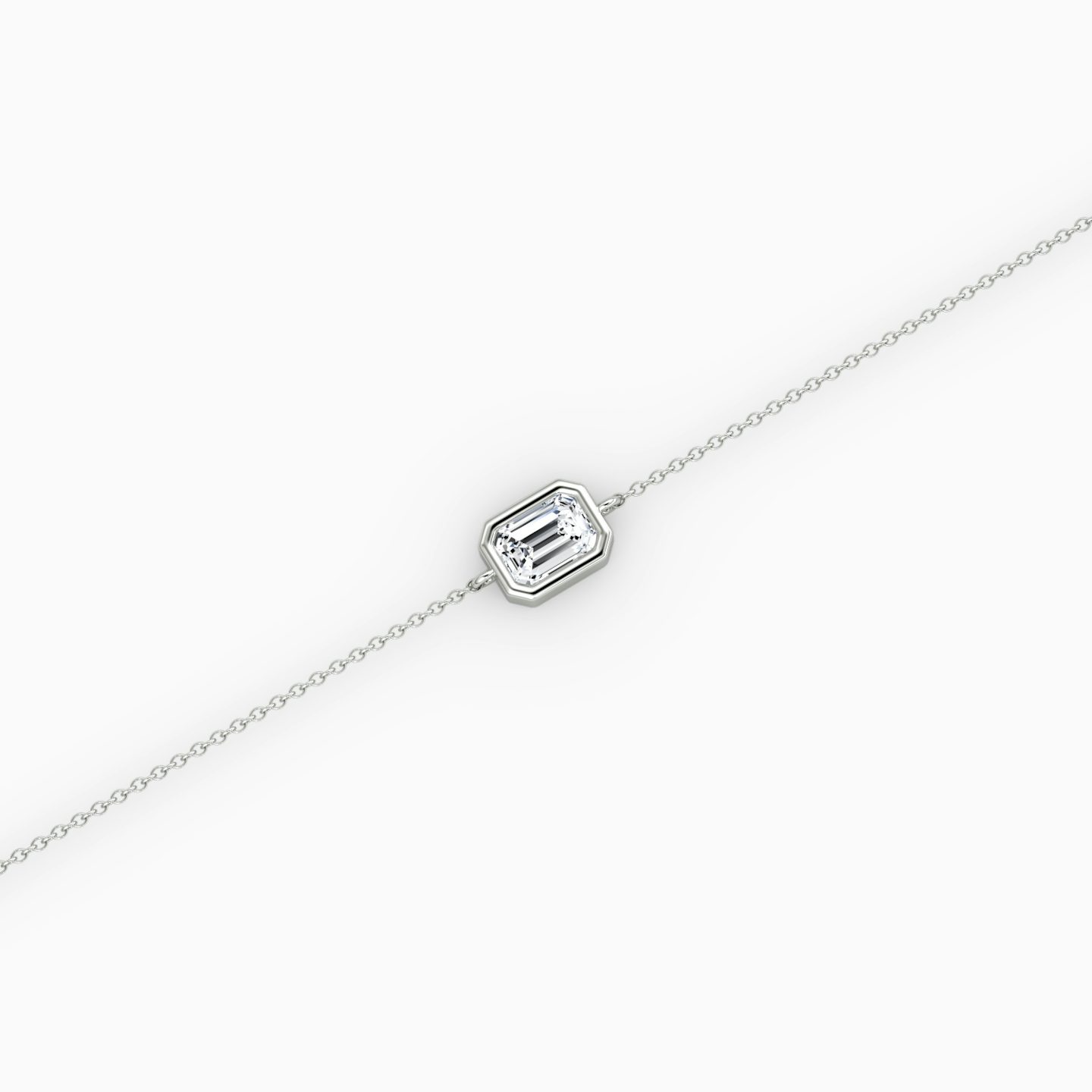 Bezel Solitaire Bracelet | Emerald | 14k | White Gold | caratWeight: 0.25ct