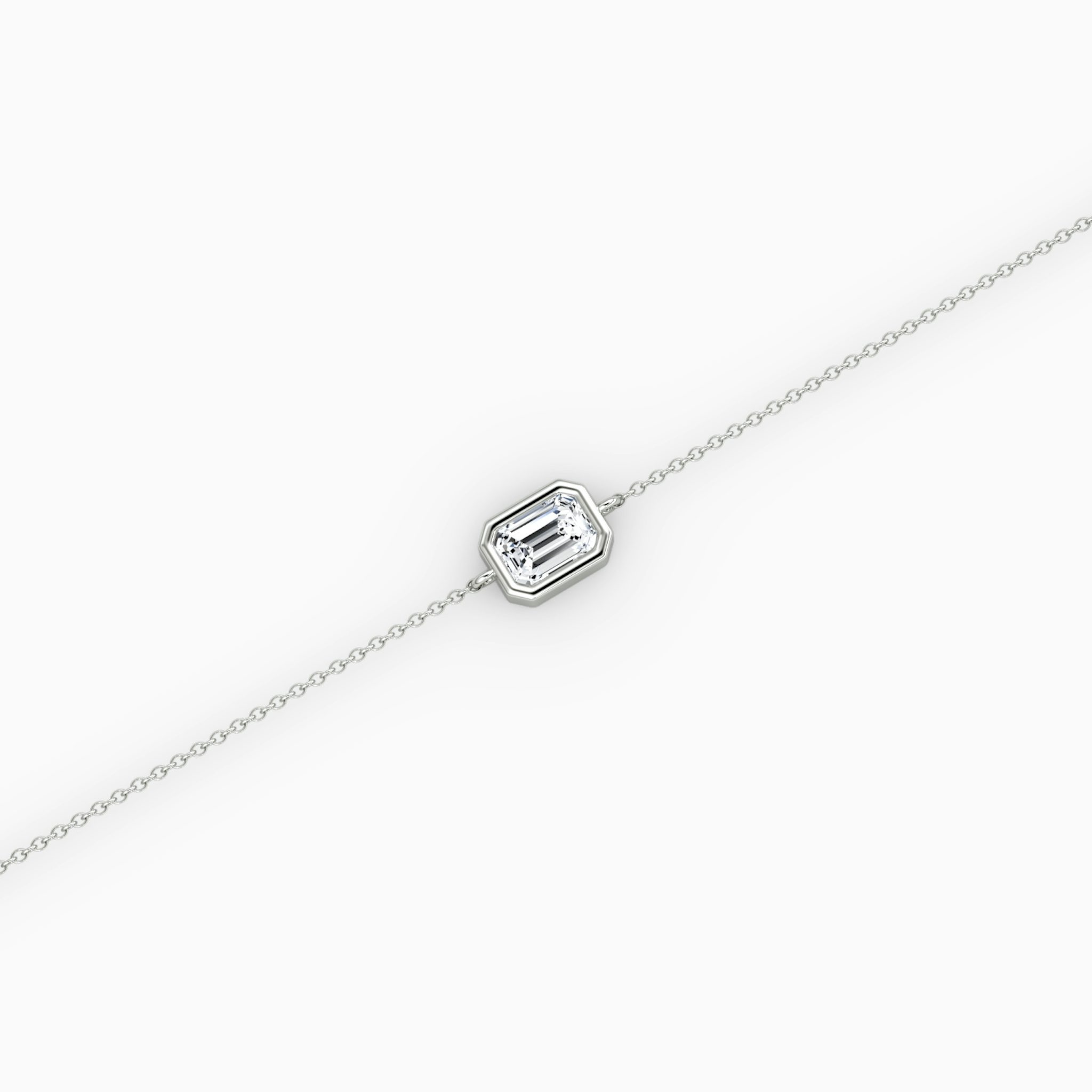 Bezel Solitaire Bracelet | Emerald | 14k | White Gold | caratWeight: 0.25ct